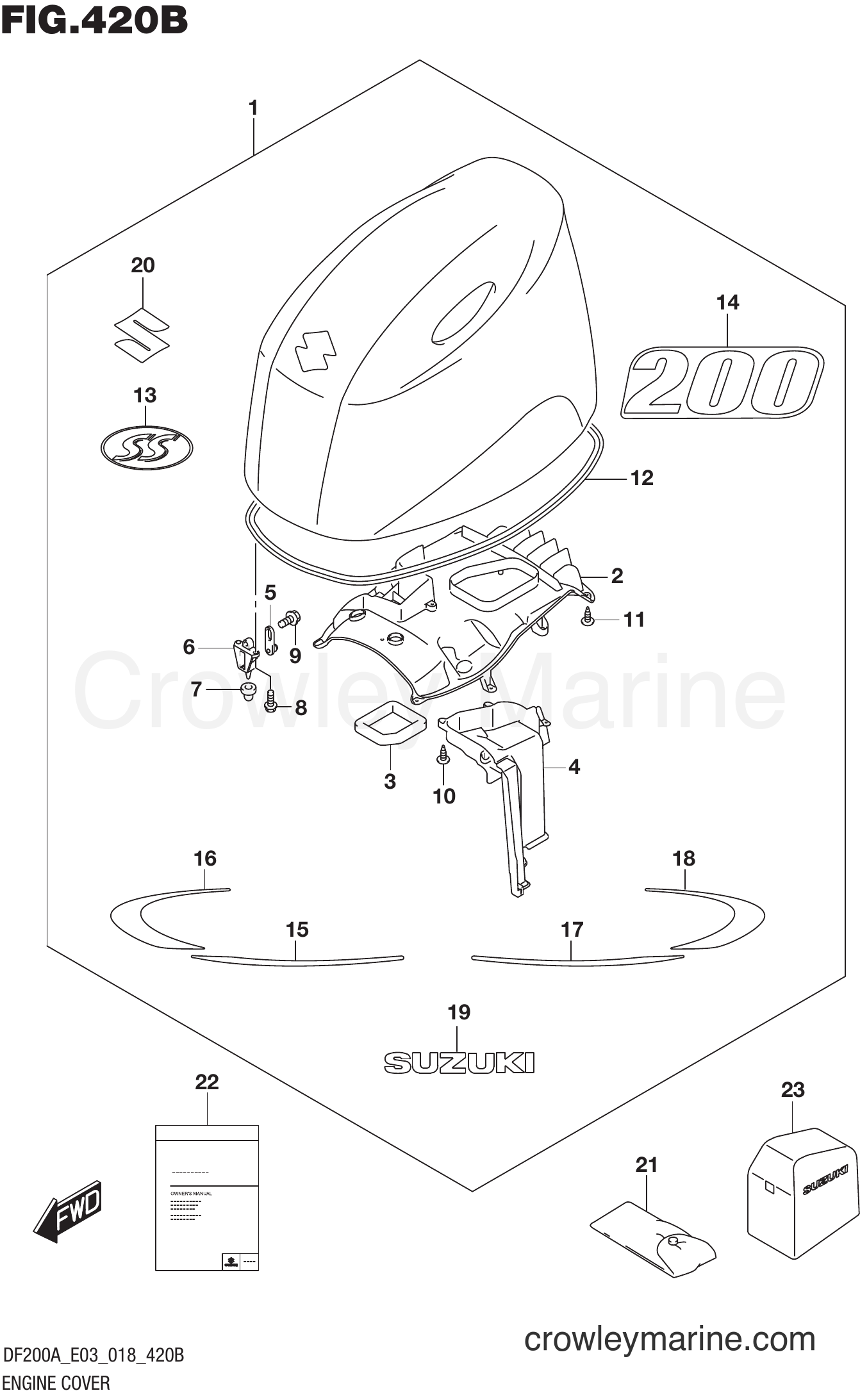 Suzuki Marine DF200AZ 810001~ - ENGINE COVER (DF200AST)