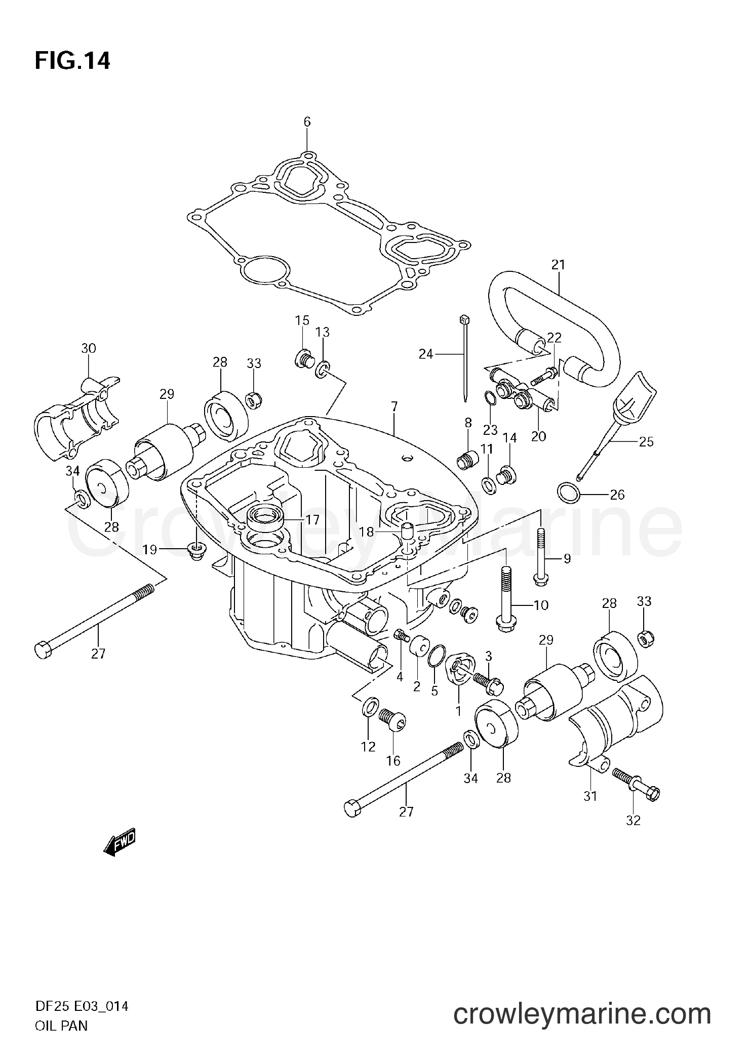 Suzuki Marine DF25 - OIL PAN