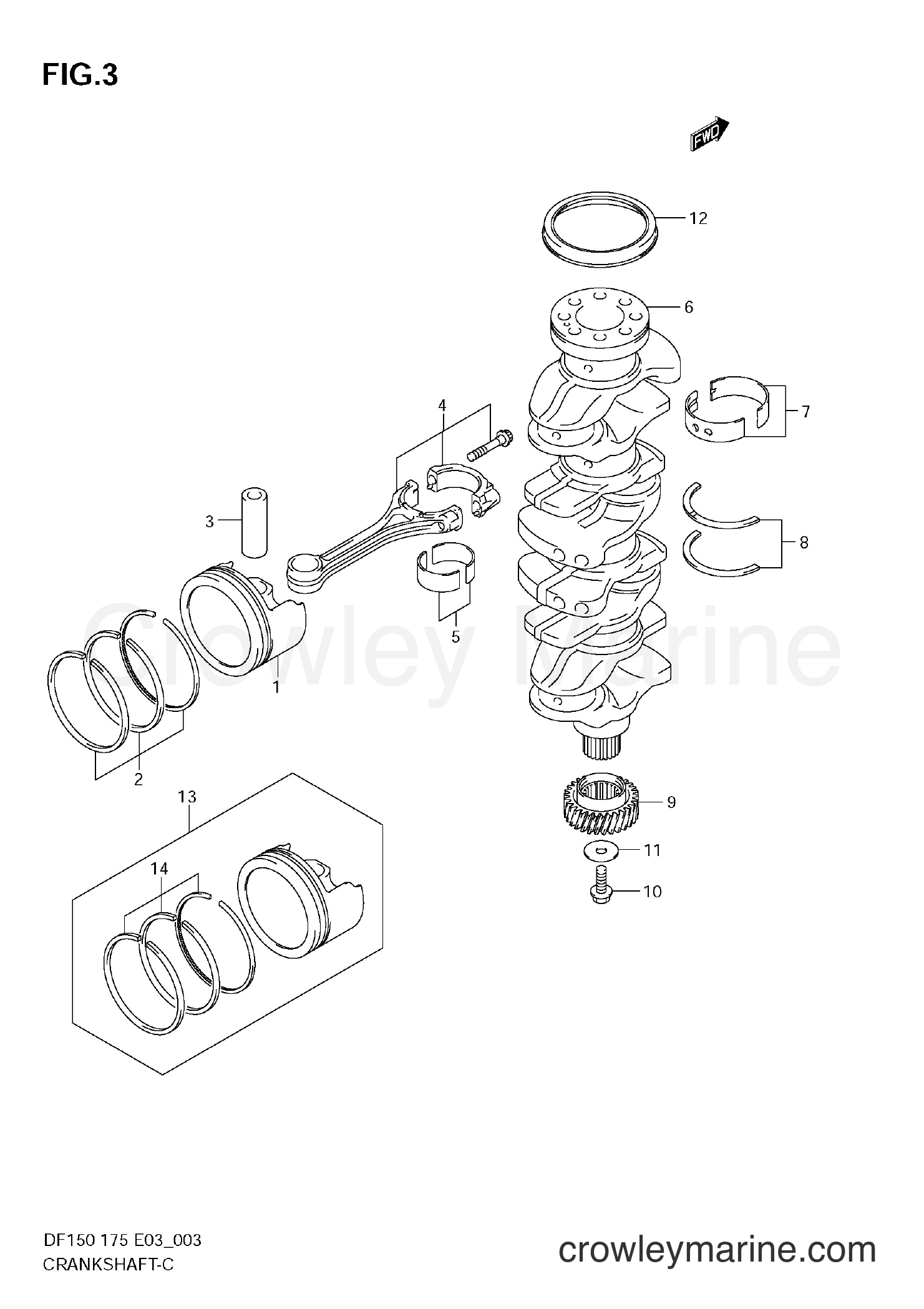 2006 Four-Stroke Outboard 150 - DF150 - CRANKSHAFT