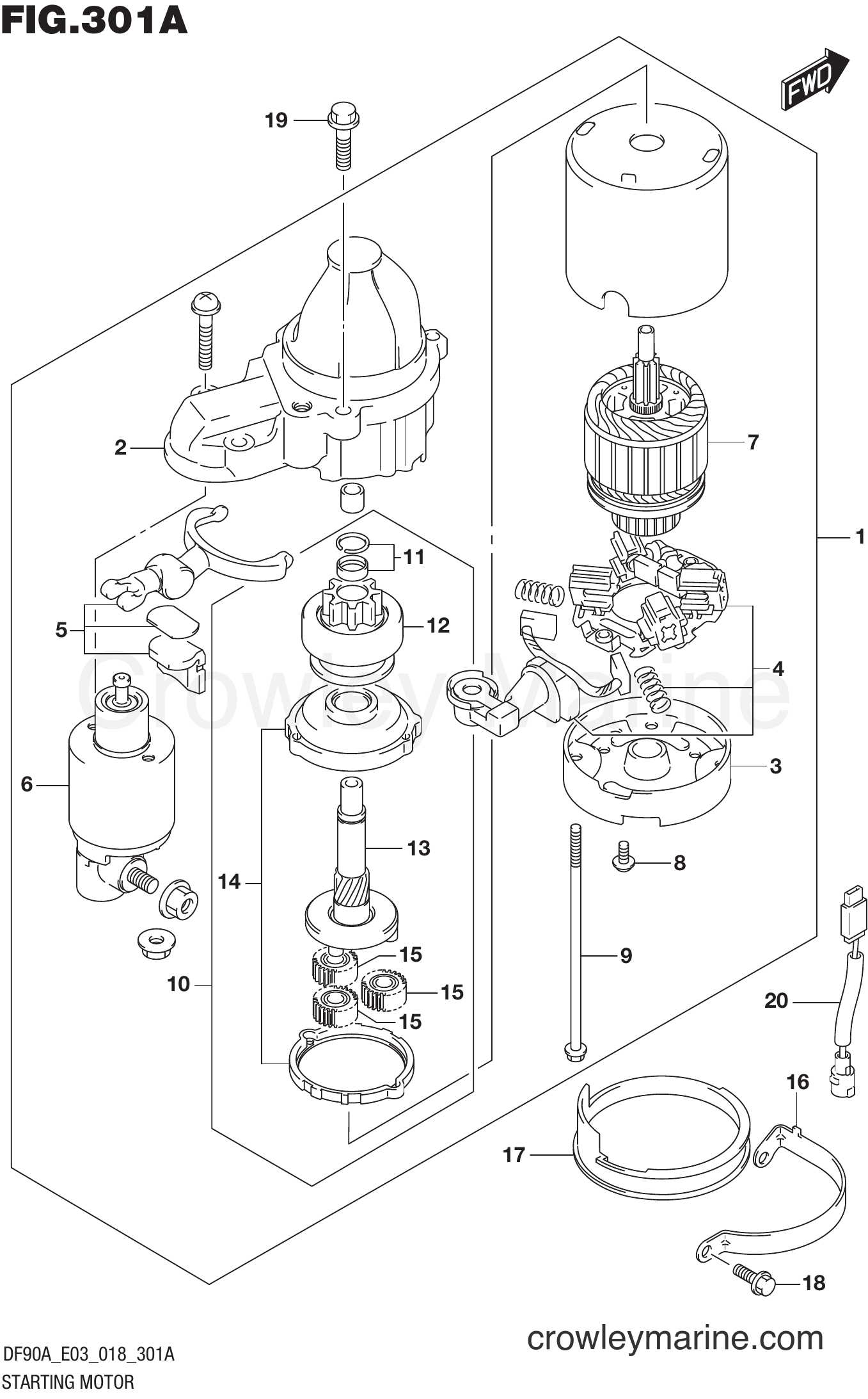 Suzuki Marine DF90A 810001~ - STARTING MOTOR