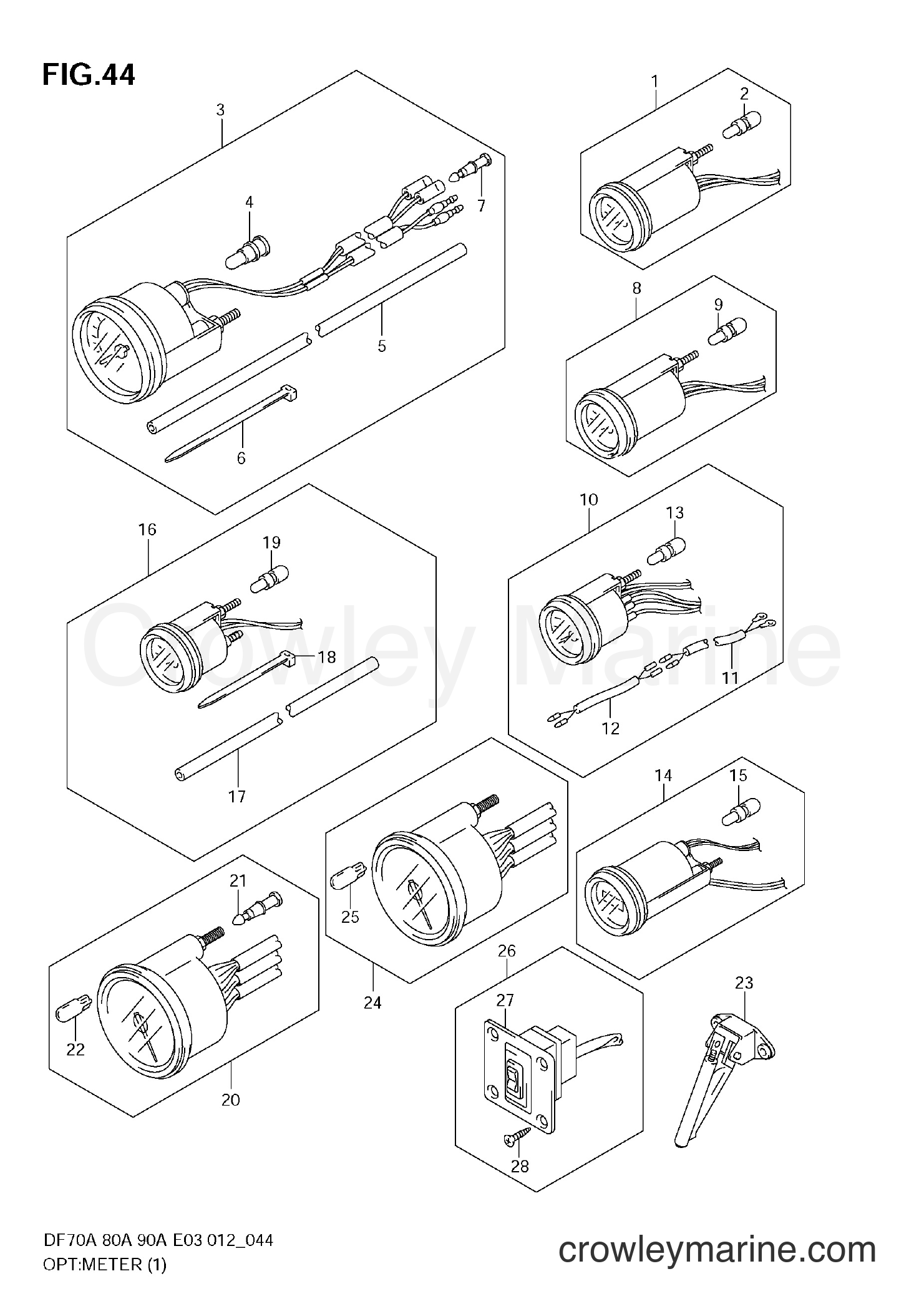 Suzuki Marine DF80A 08002F-210001~ - OPT:METER (1)