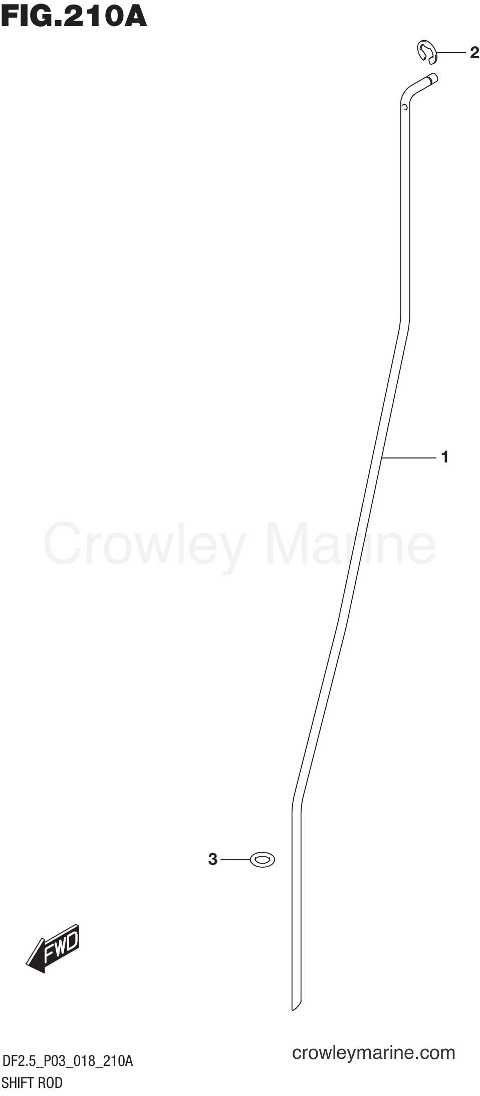 Suzuki Marine DF2.5 00252F-810001~ - SHIFT ROD