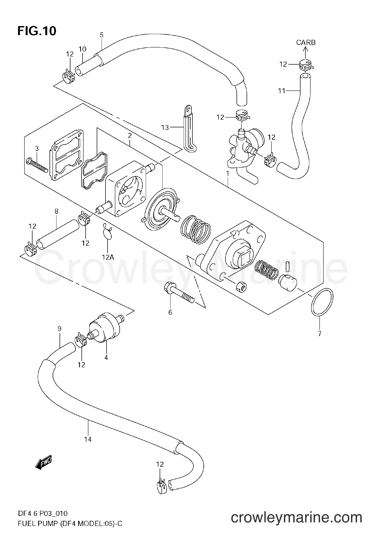 Suzuki Marine DF6 - FUEL PUMP (DF4 MODEL:05~)