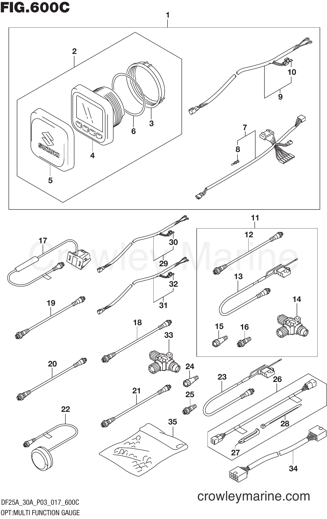 Suzuki Marine DF30A 710001~ - OPT:MULTI FUNCTION GAUGE (DF30AT P03)