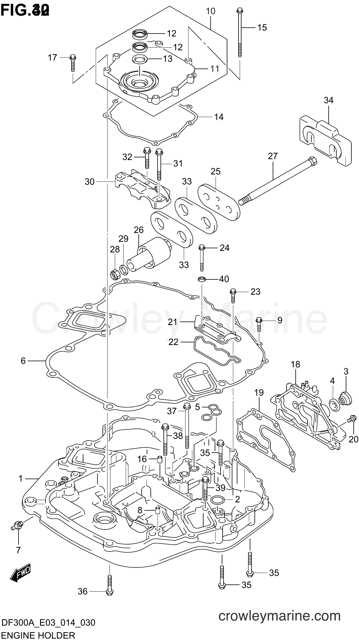 Suzuki Marine DF250AP 410001~ - ENGINE HOLDER