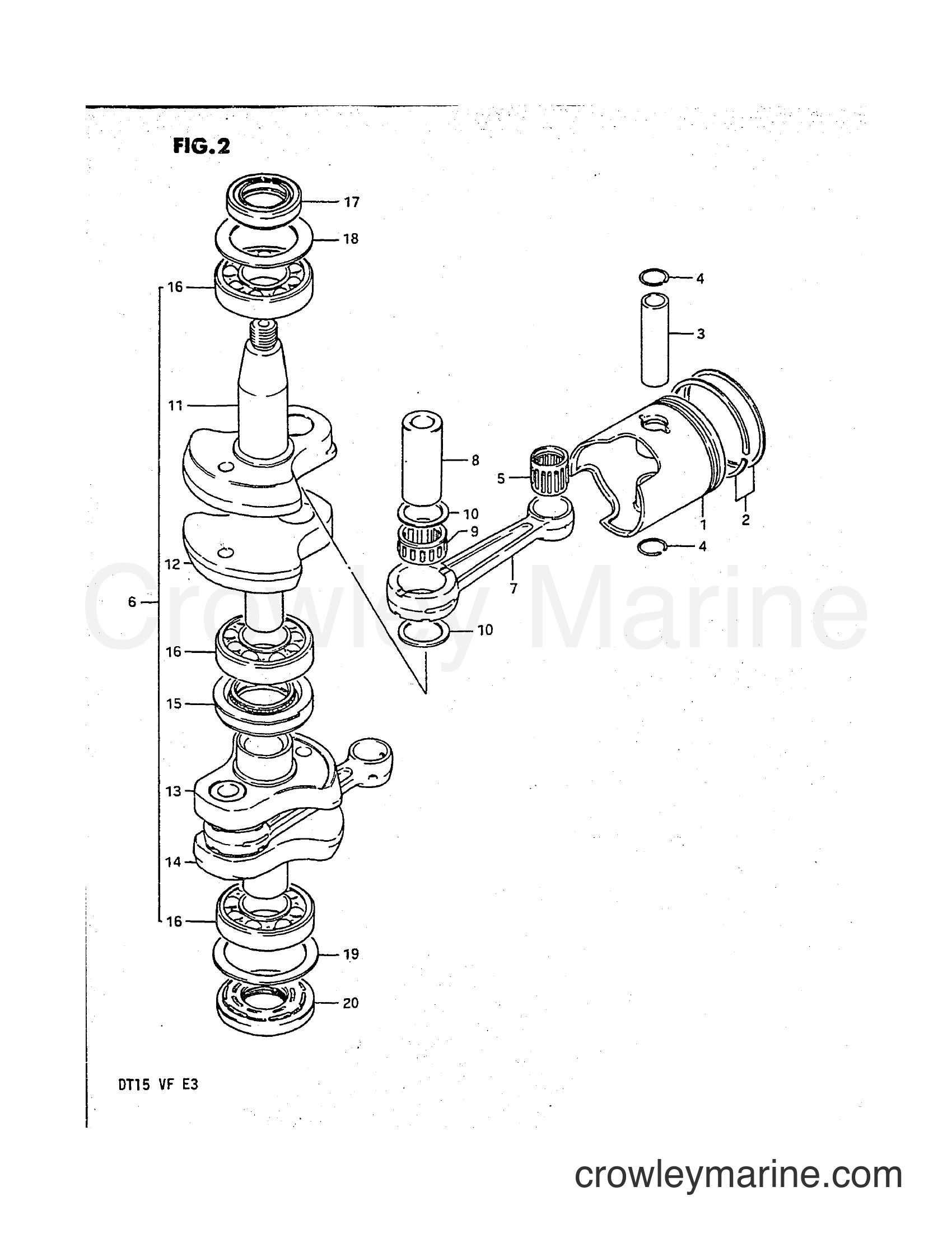 Suzuki Marine DT15 - CRANKSHAFT