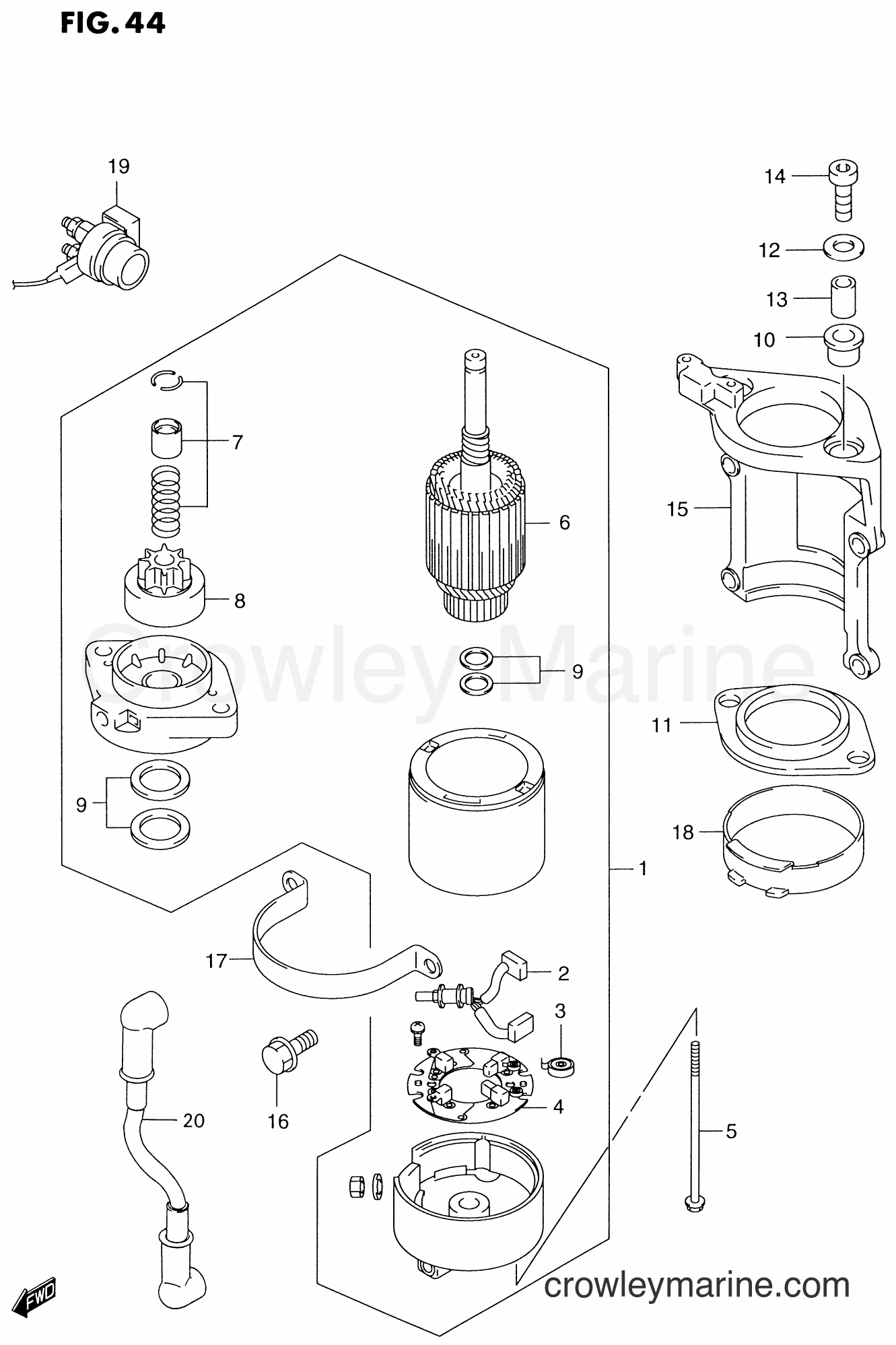Suzuki Marine DT150G - STARTING MOTOR (MODEL:00)