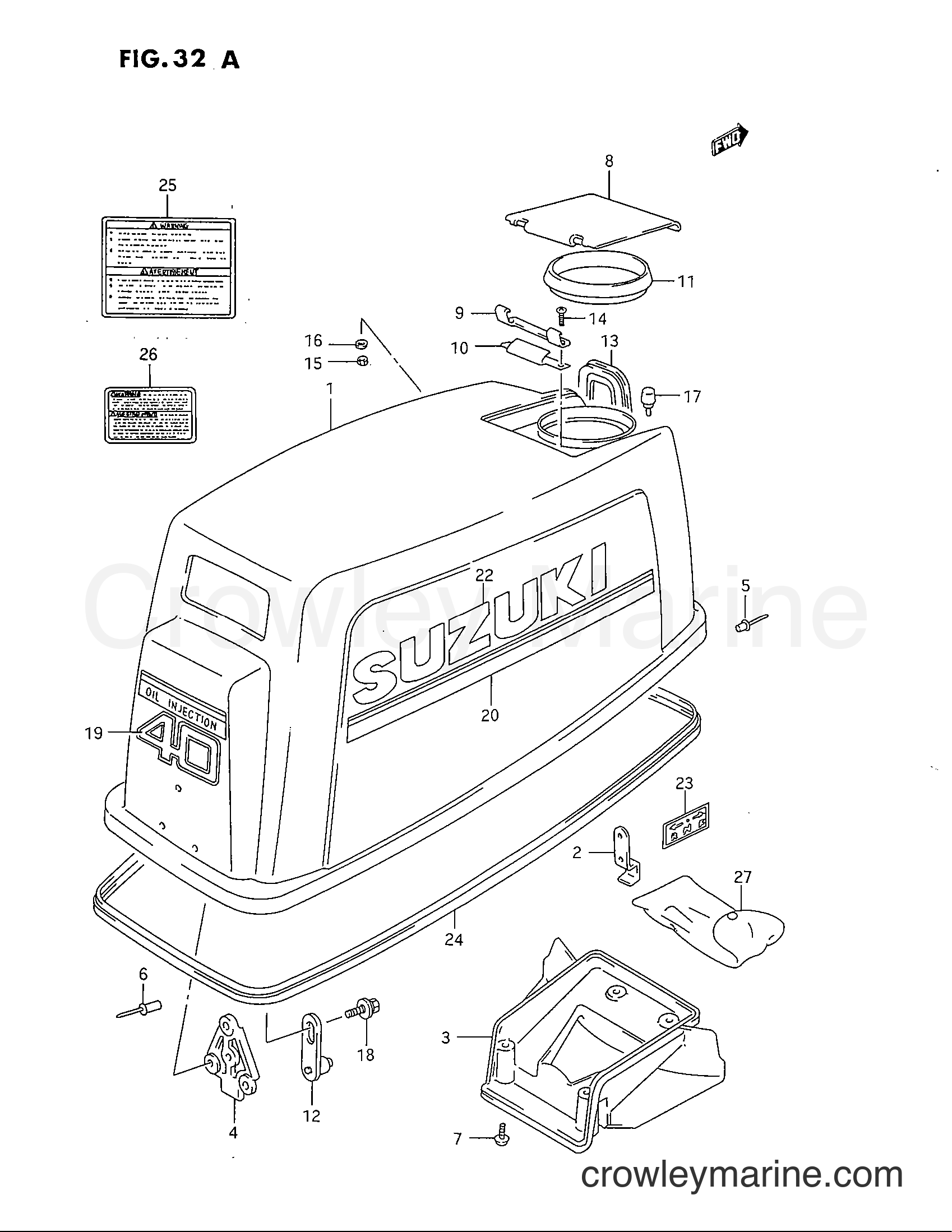 Suzuki Marine DT40C - ENGINE COVER (MODEL:94~96)