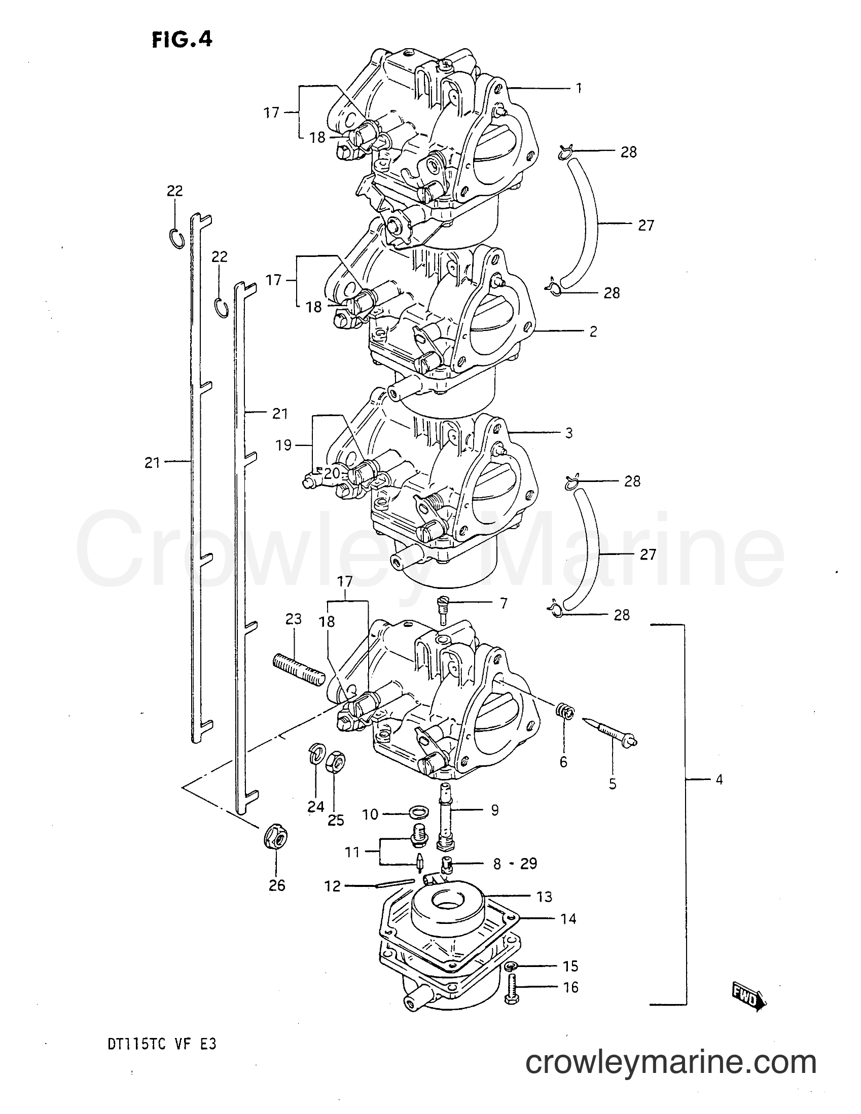 1983 Two-Stroke Outboard 115 - DT115 - CARBURETOR
