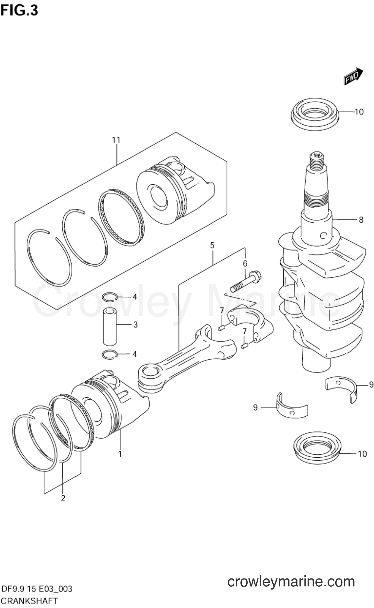 Suzuki Marine DF15 - CRANKSHAFT