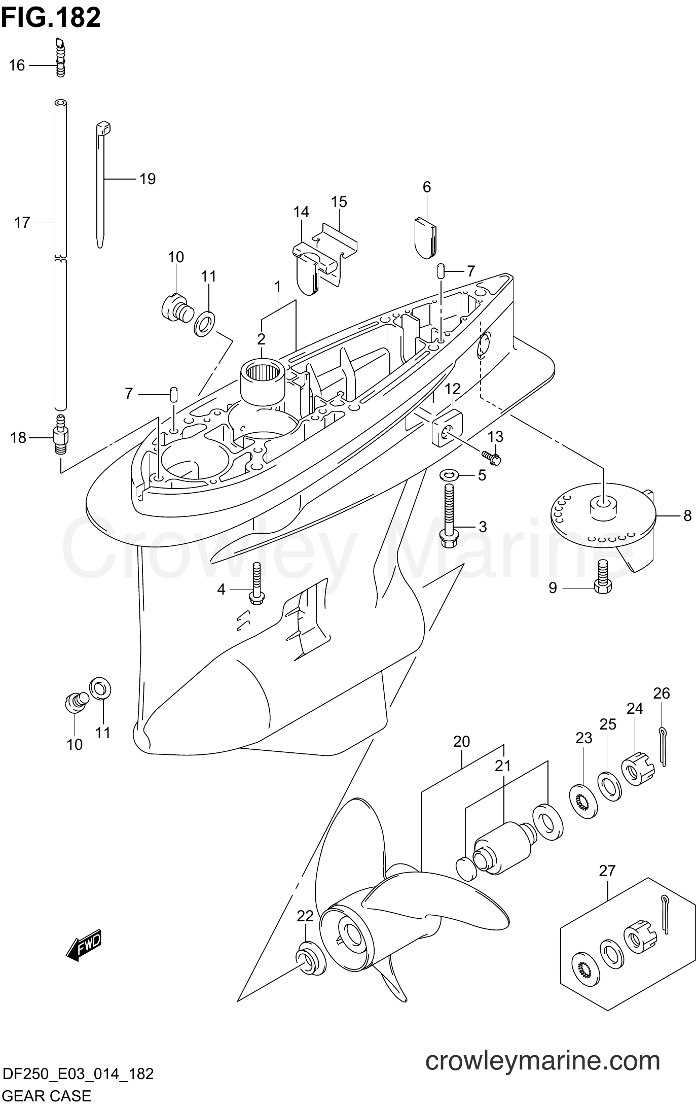 Suzuki Marine DF225 410001~ - GEAR CASE (DF200T E03)