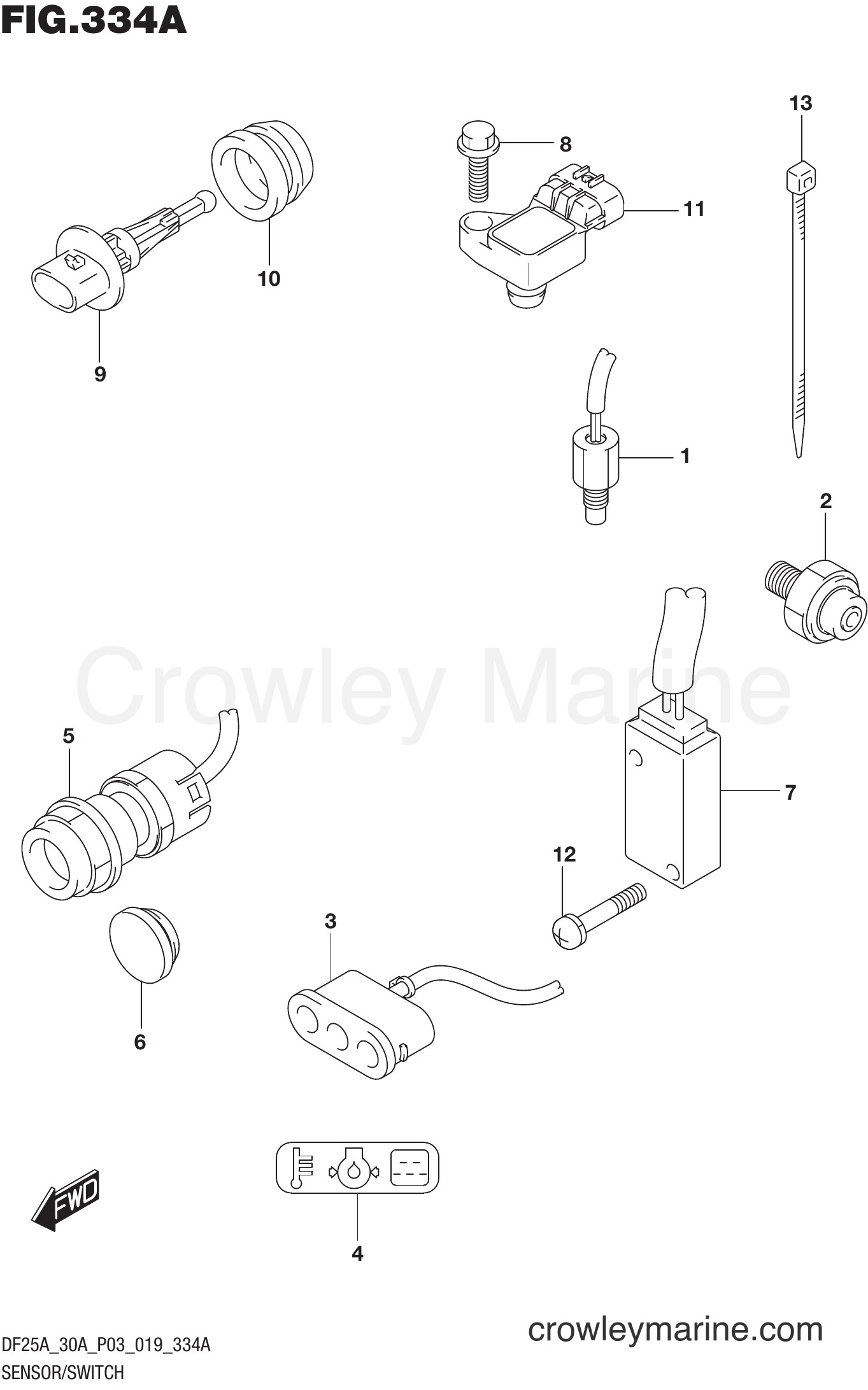 Suzuki Marine DF25A 910001~ - SENSOR/SWITCH (DF25A)