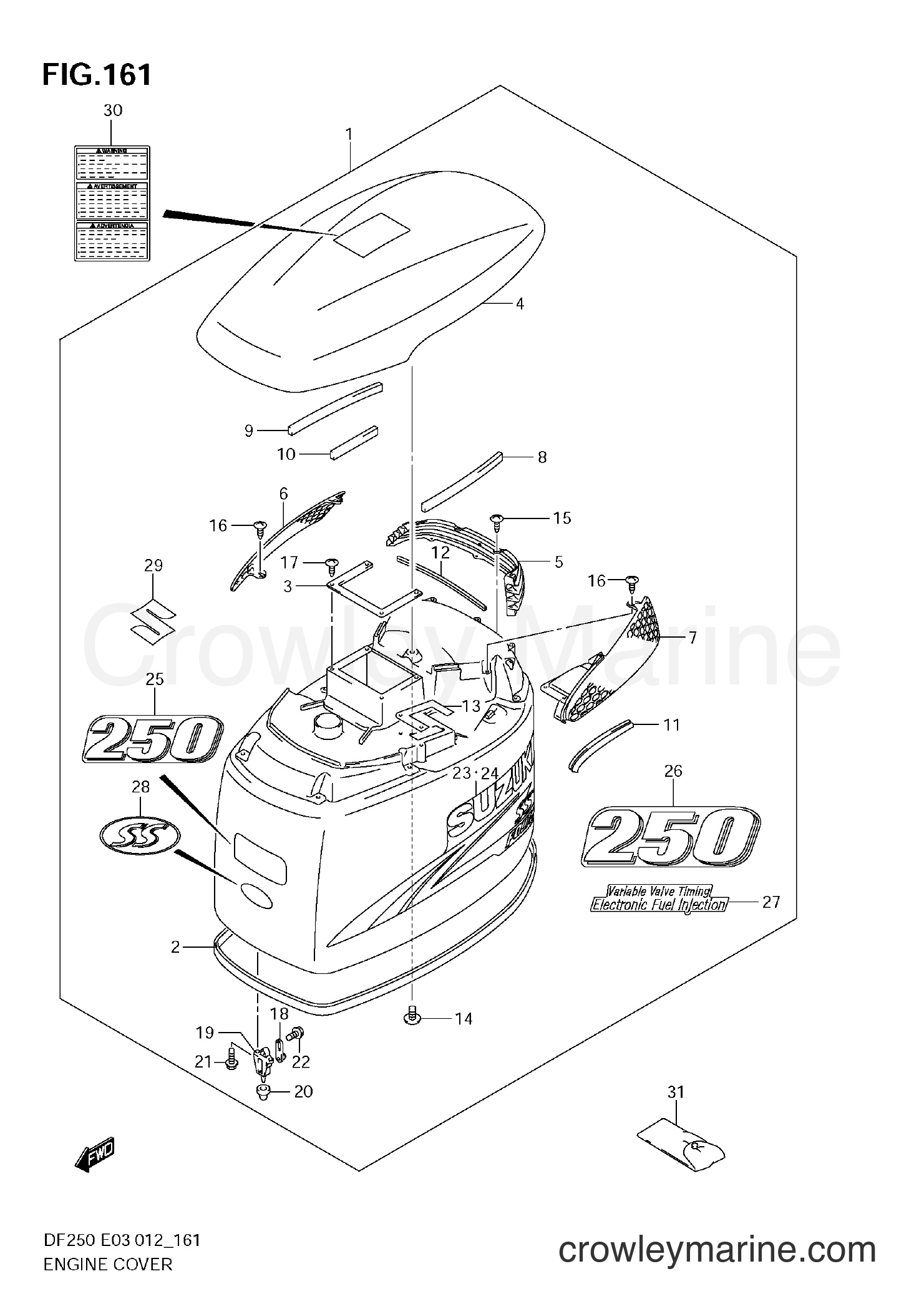 Suzuki Marine DF250 210001~ - ENGINE COVER (DF250ST E3)