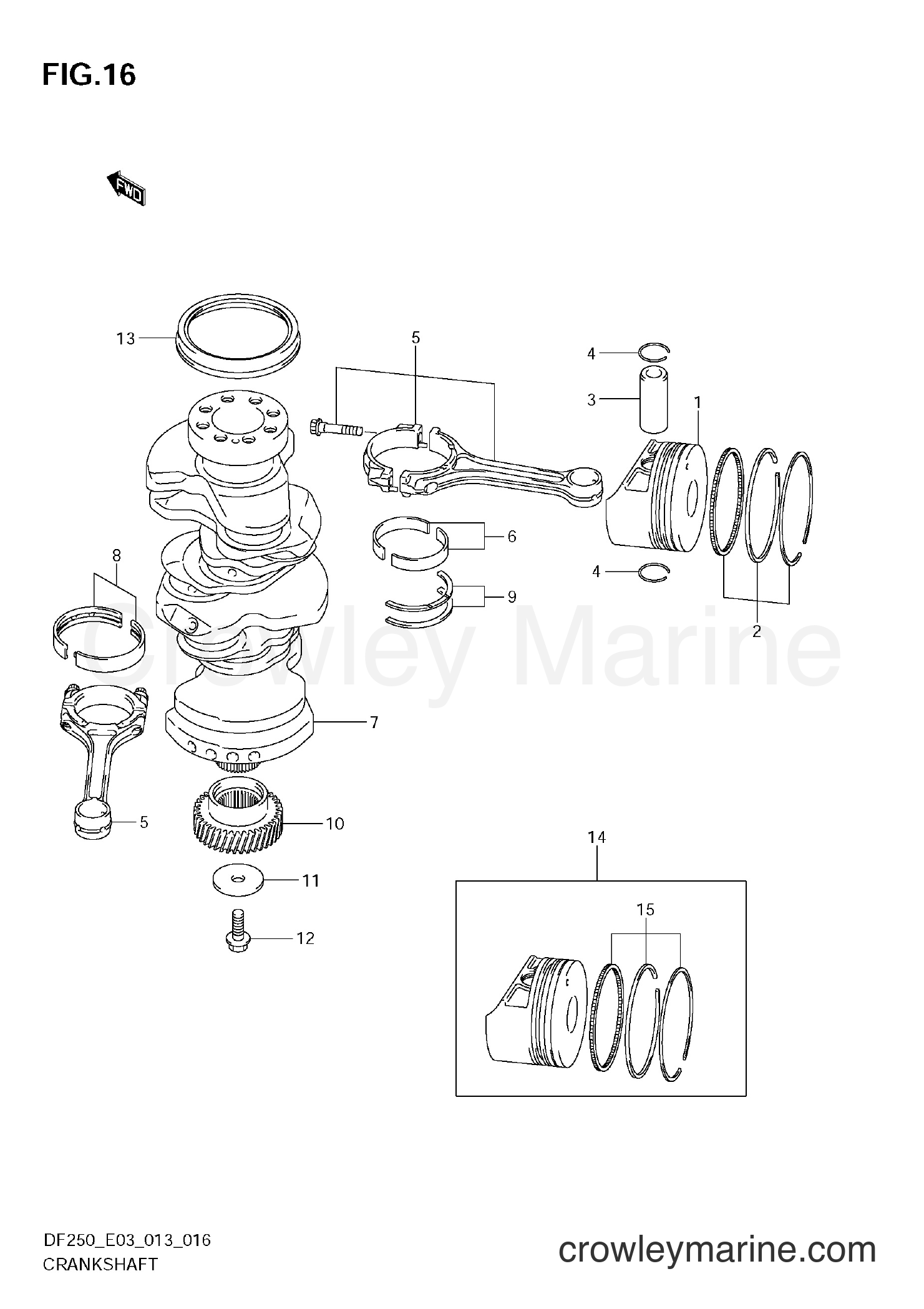 Suzuki Marine DF200 310001~ - CRANKSHAFT (DF200T)