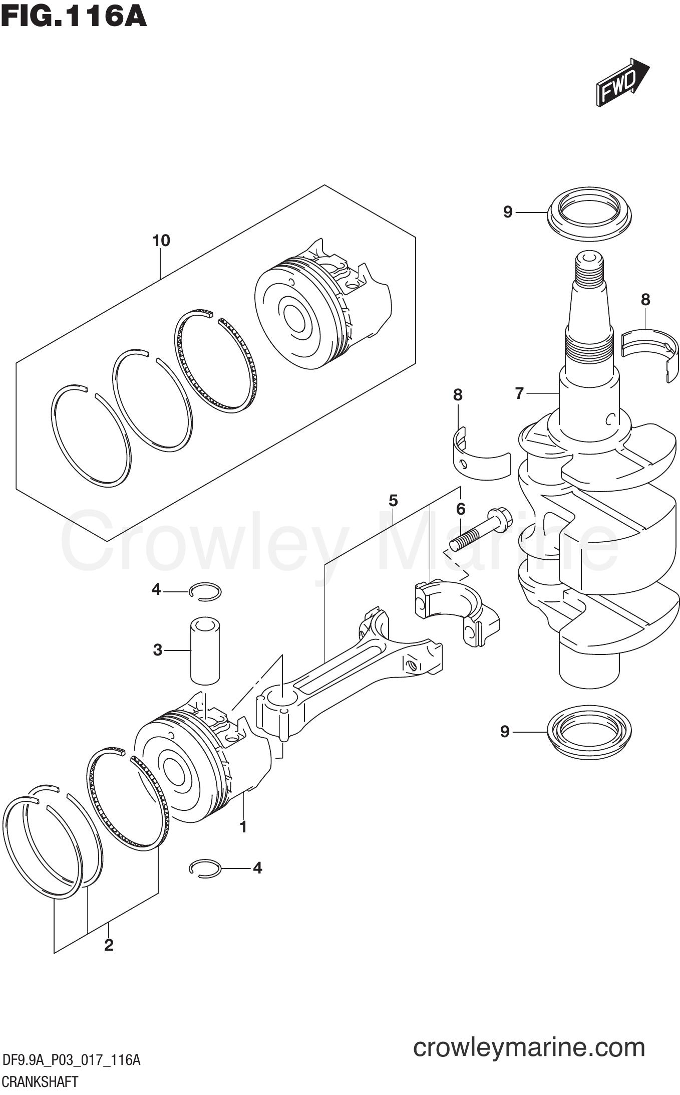Suzuki Marine DF8AR 710001~ - CRANKSHAFT