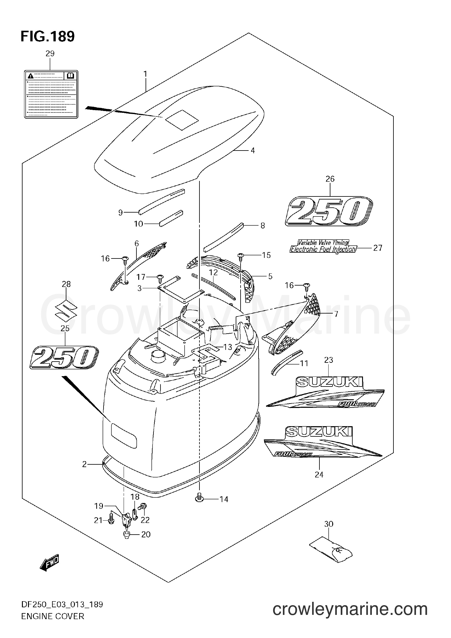 Suzuki Marine DF200 310001~ - ENGINE COVER (DF250T)