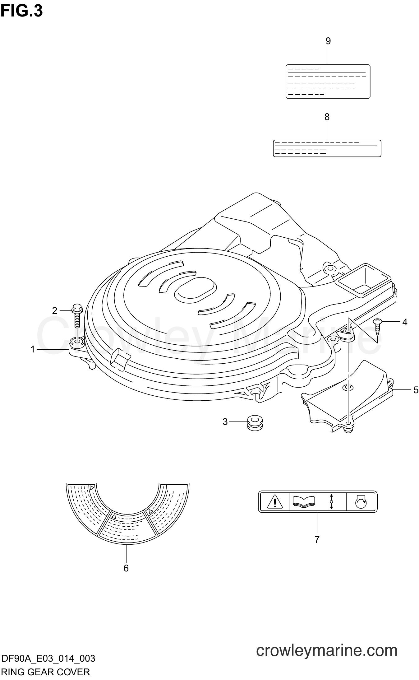 Suzuki Marine DF70A 410001~ - RING GEAR COVER