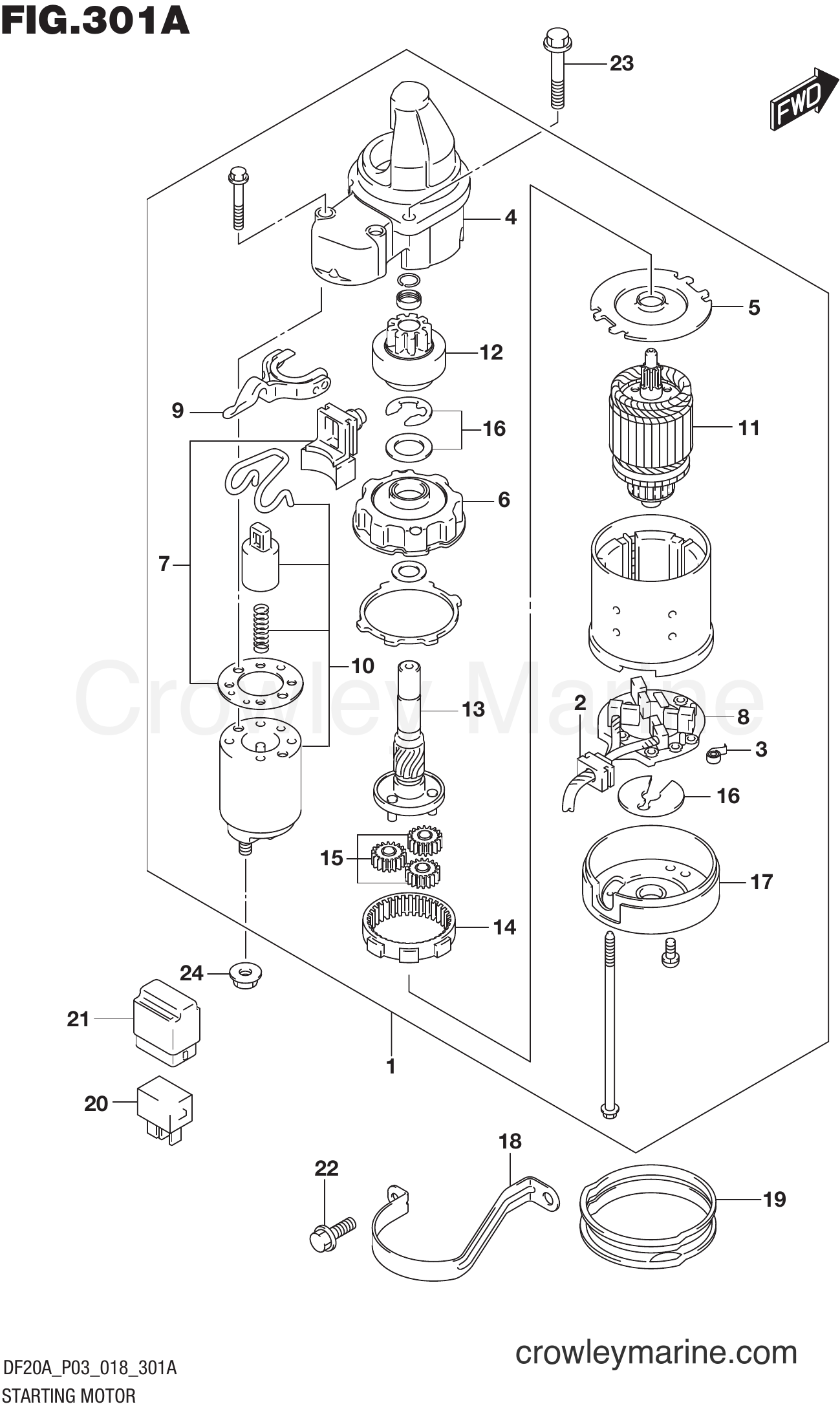Suzuki Marine DF15ATH 810001~ - STARTING MOTOR