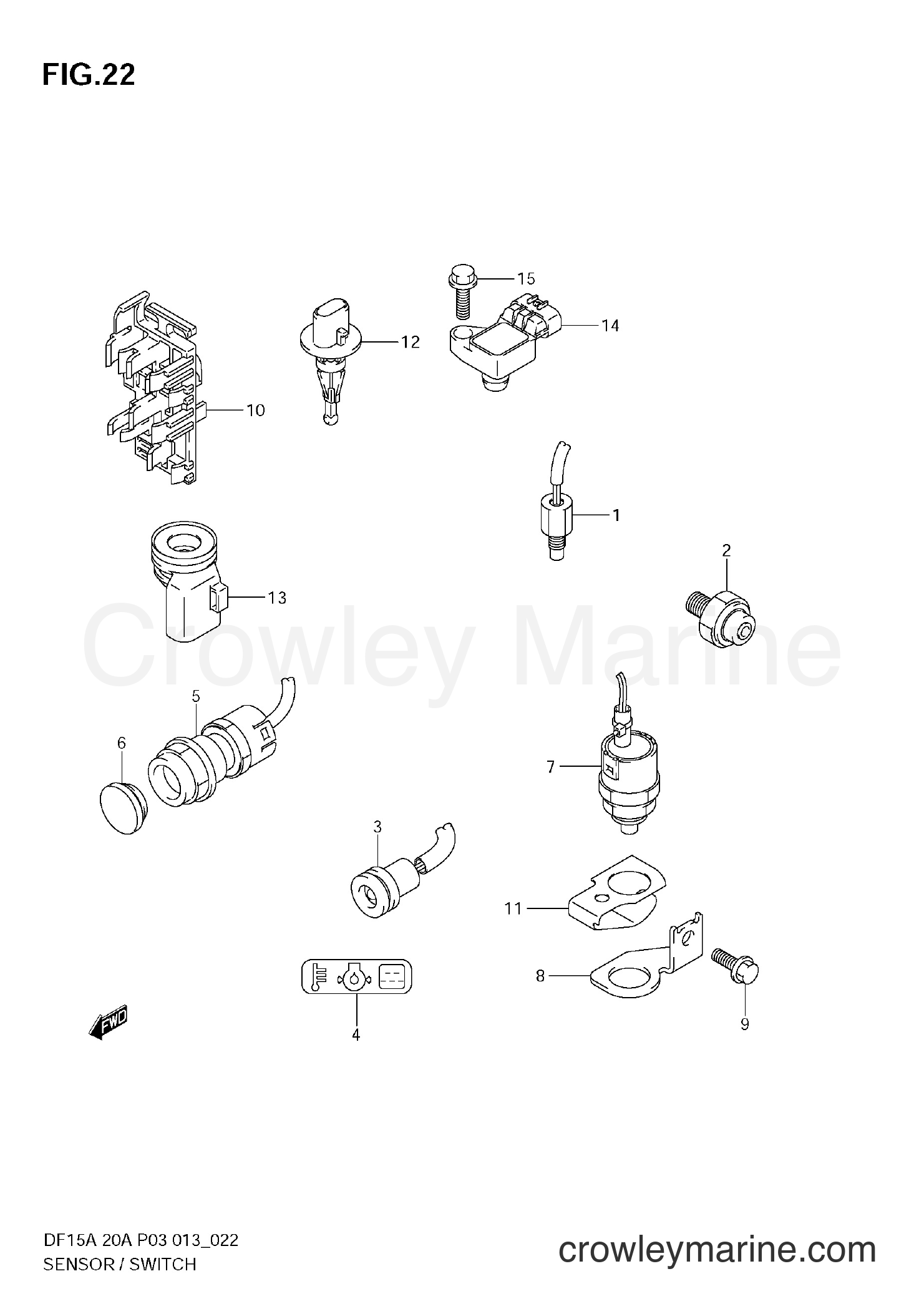 Suzuki Marine DF15A 01504F-310001~ - SENSOR / SWITCH