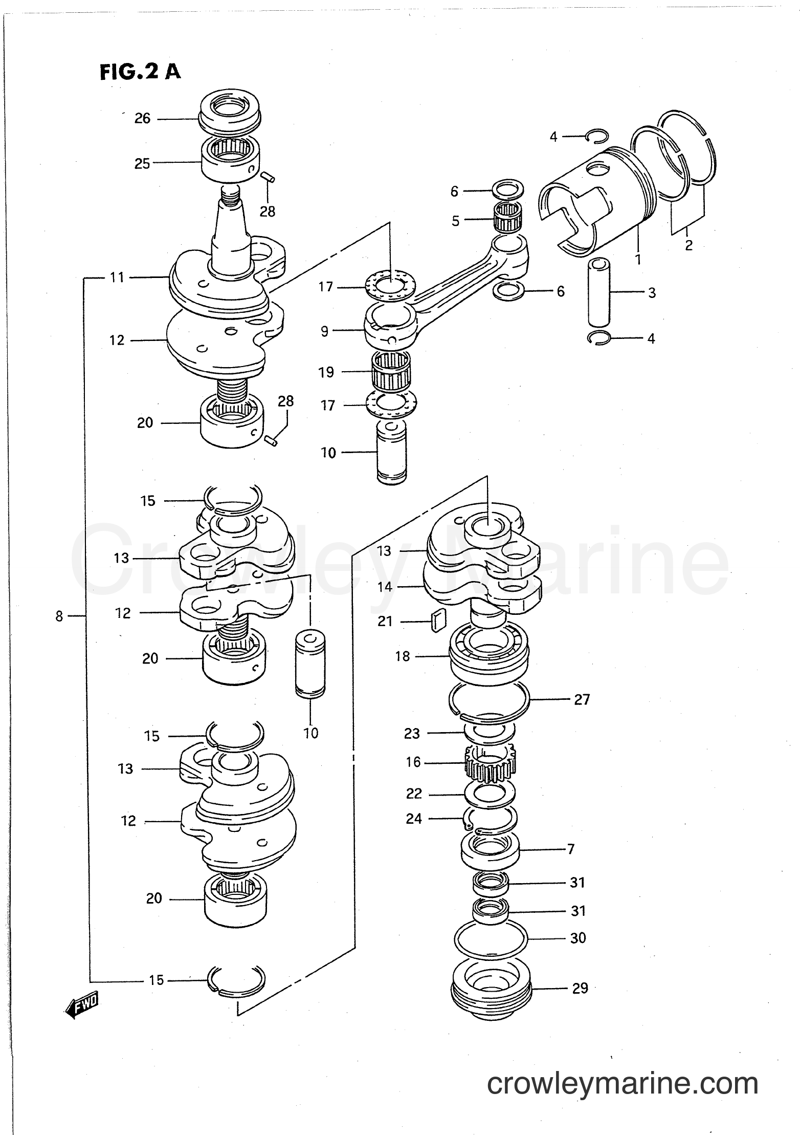 Suzuki Marine PU140 - CRANKSHAFT (MODEL:96)