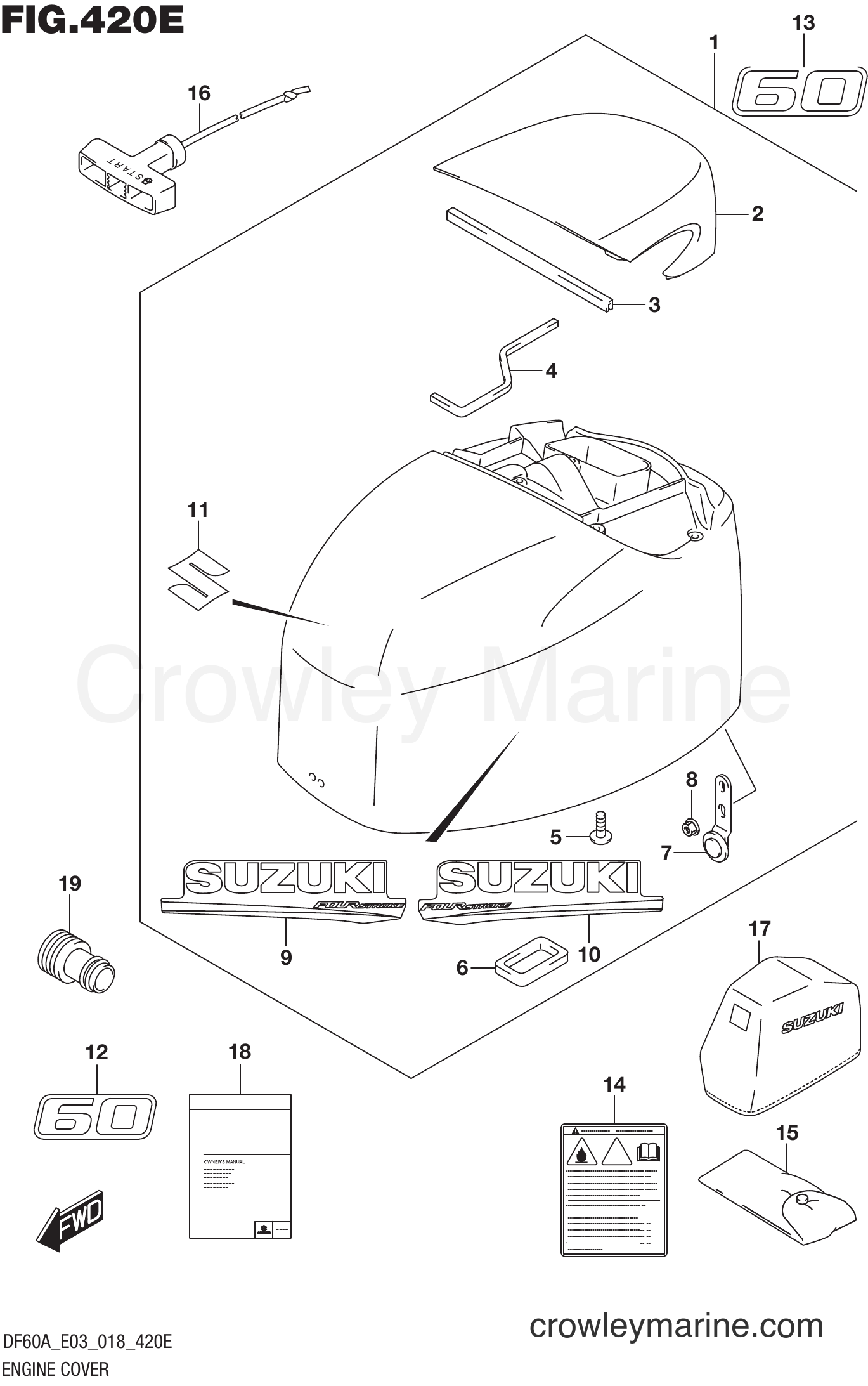 Suzuki Marine DF40A 810001~ - ENGINE COVER (DF60AVT)