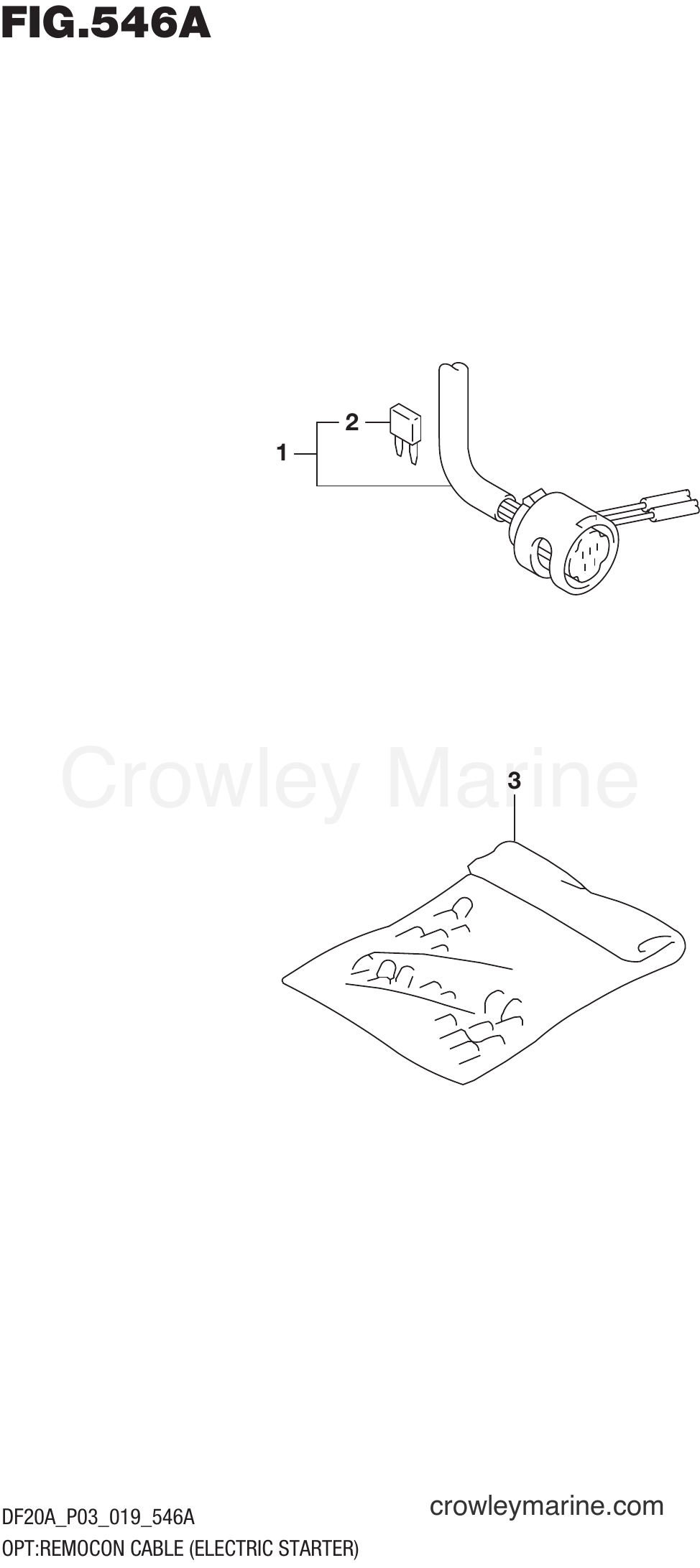 Suzuki Marine DF20AT 910001~ - OPT:REMOCON CABLE (ELECTRIC STARTER) (DF9.9B)(DF15A)(DF20A)