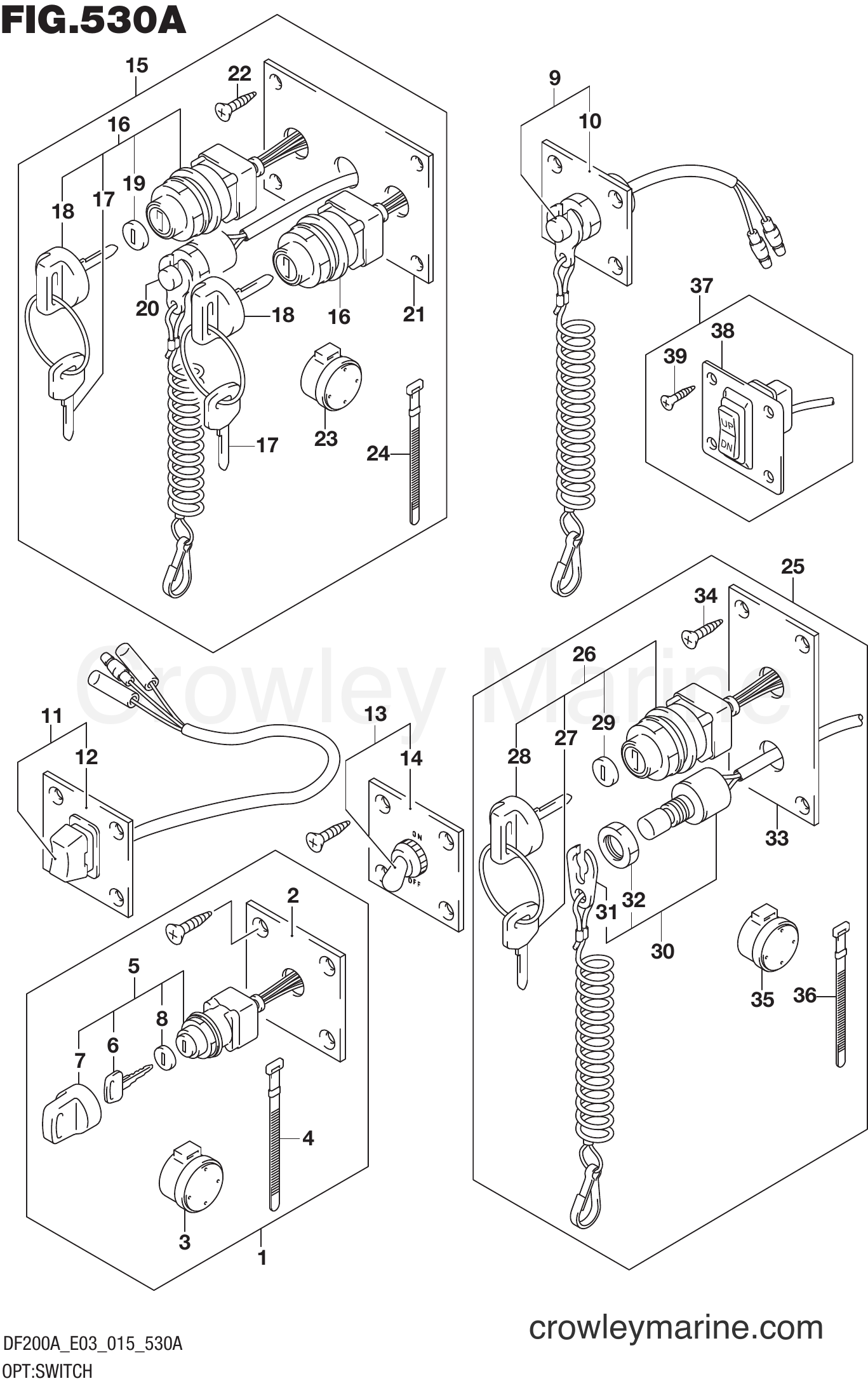Suzuki Marine DF200AT 510001~ - OPT:SWITCH