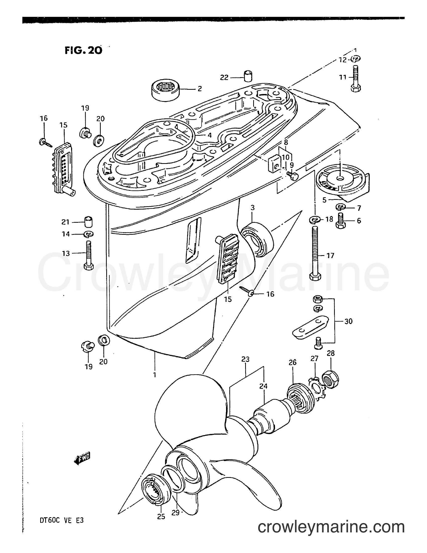 Suzuki Marine DT60C - GEAR CASE