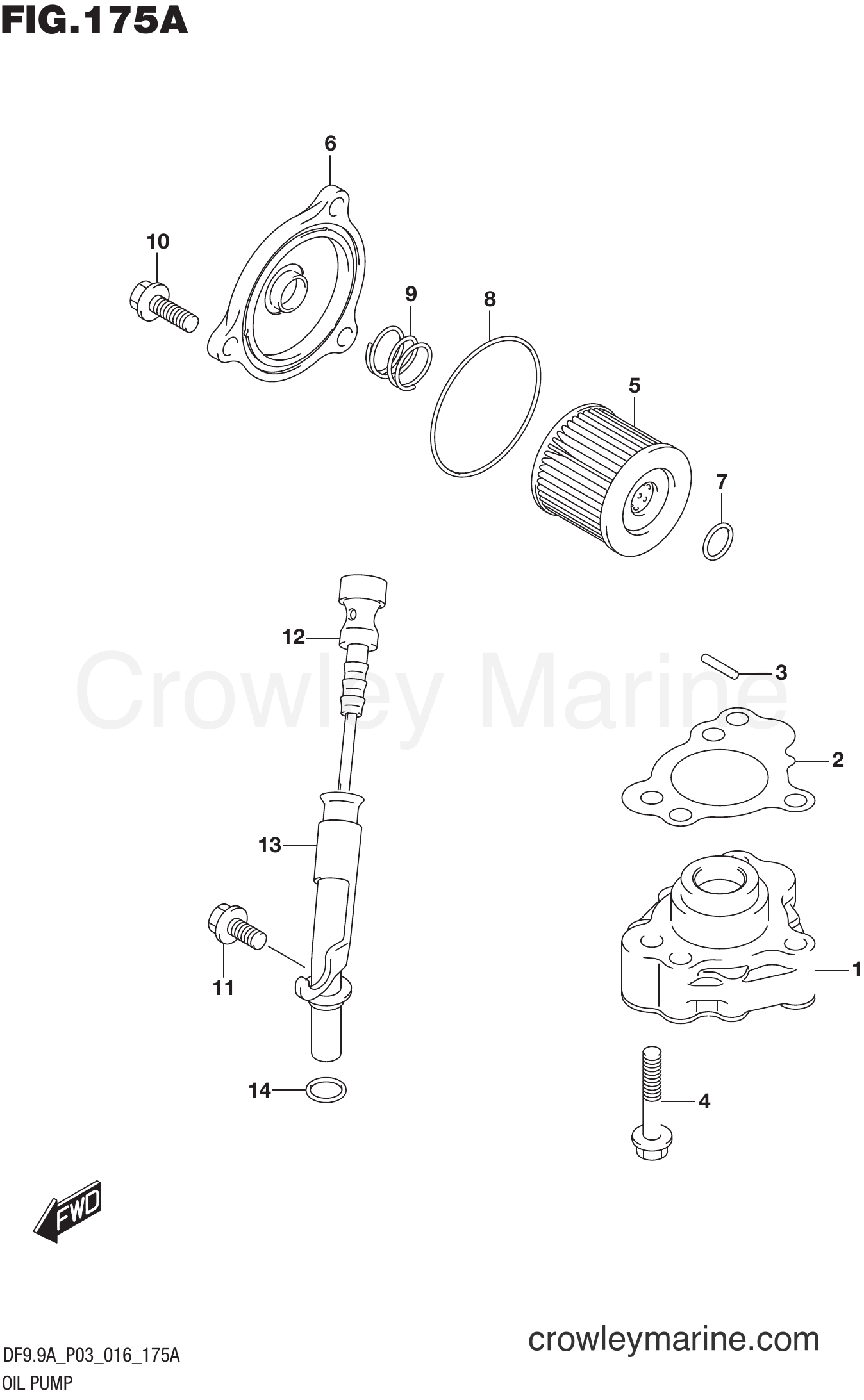 Suzuki Marine DF8AR 610001~ - OIL PUMP