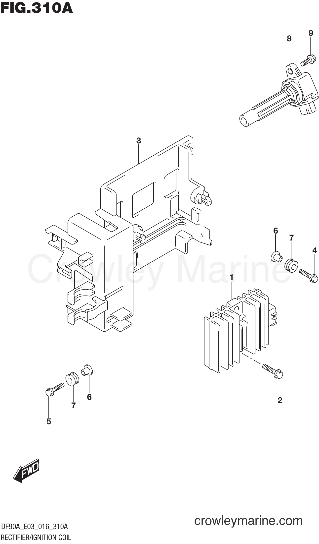 Suzuki Marine DF70A 610001~ - RECTIFIER/IGNITION COIL
