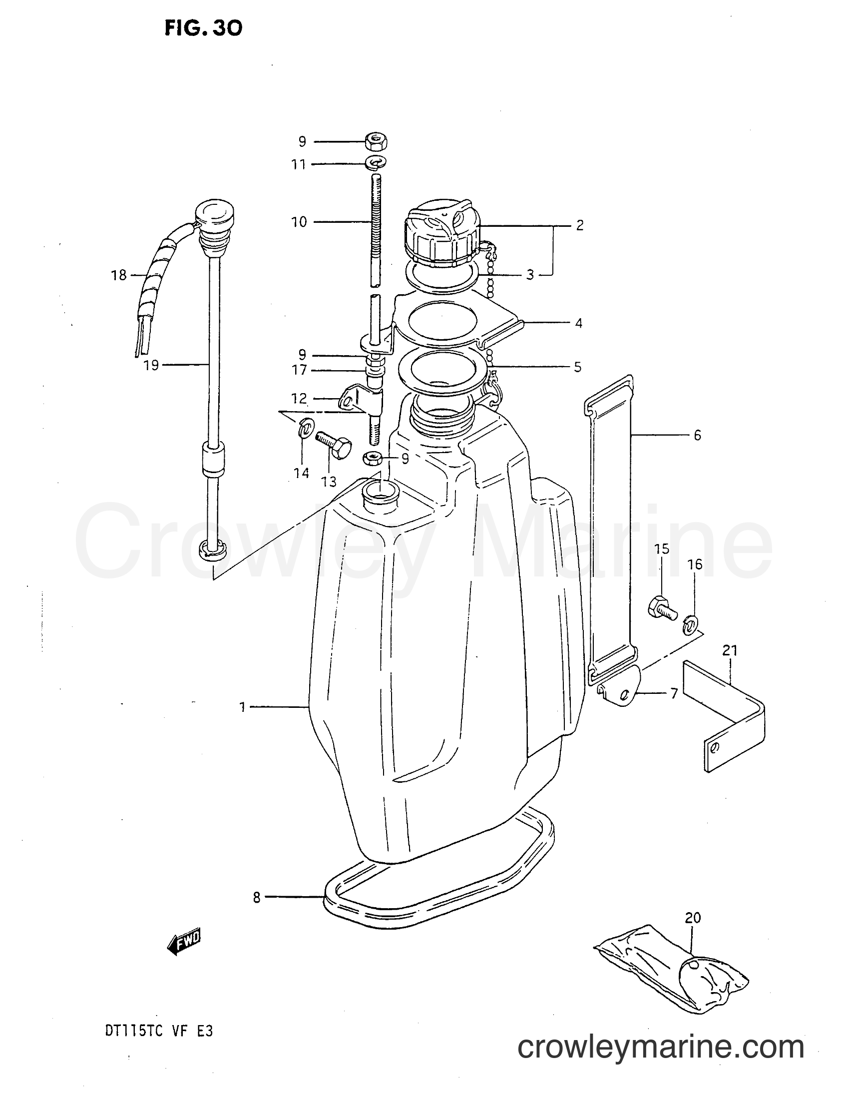 1983 Two-Stroke Outboard 115 - DT115 - OIL TANK