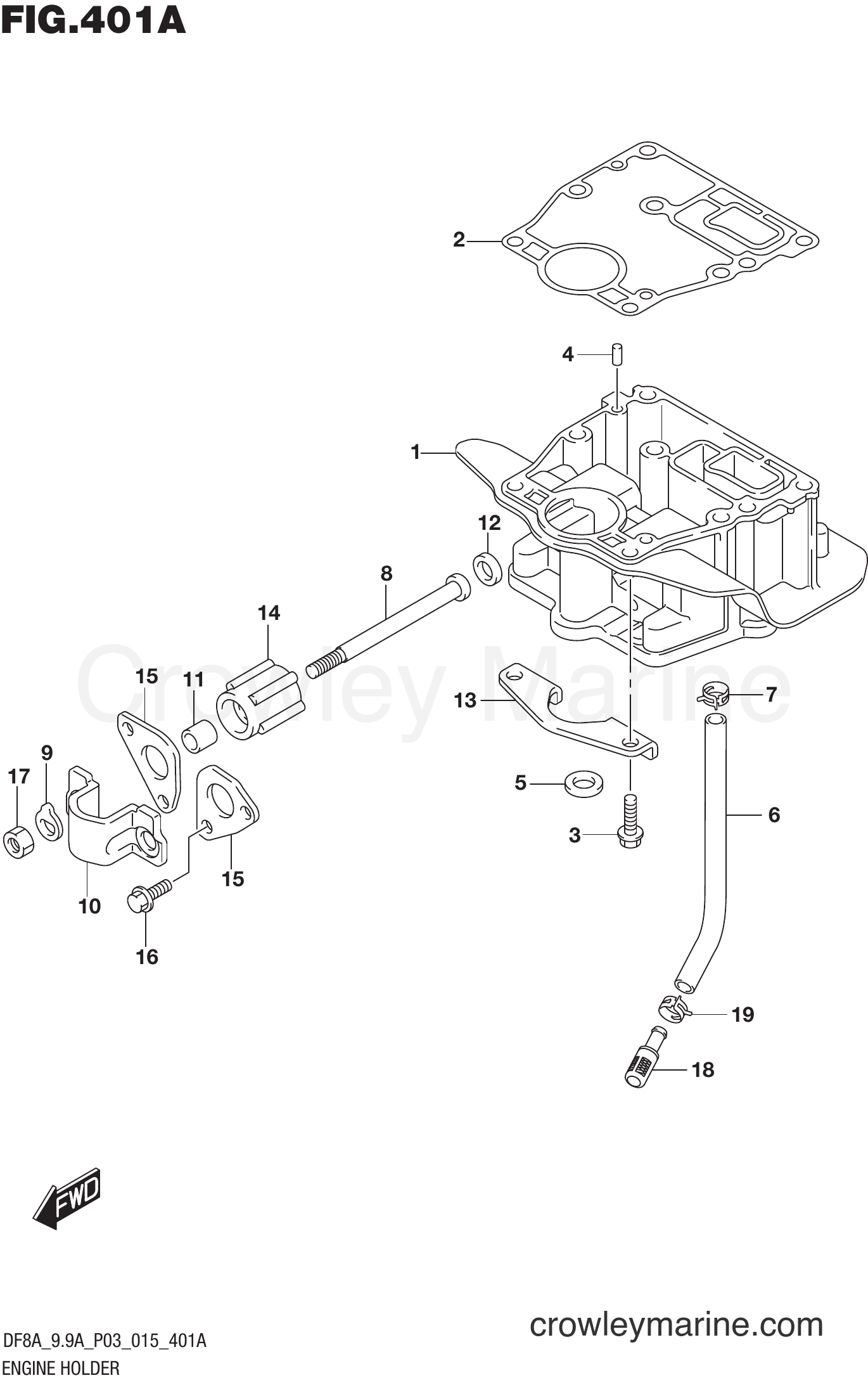 Suzuki Marine DF9.9A 510001~ - ENGINE HOLDER