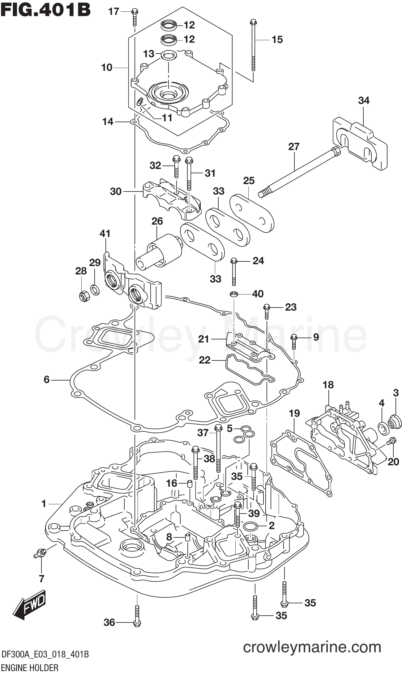 Suzuki Marine DF300AP 810001~ - ENGINE HOLDER (DF250A)