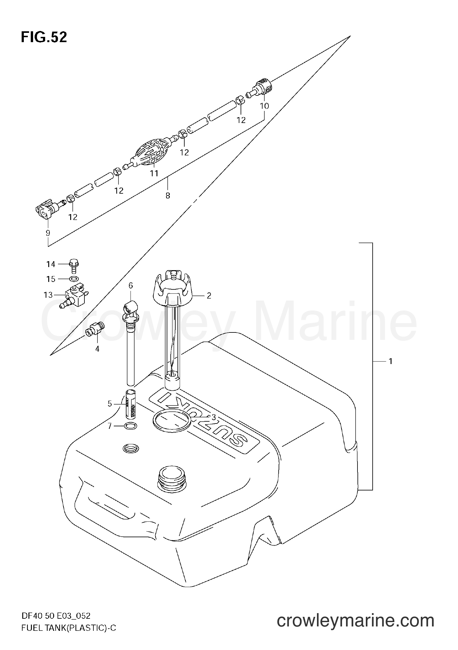 Suzuki Marine DF50 - FUEL TANK (PLASTIC)