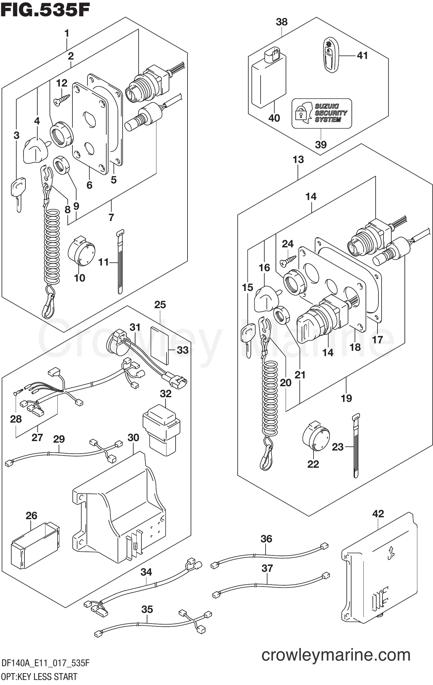 Suzuki Marine DF140AT 710001~ - OPT:KEY LESS START (DF115AST E03)