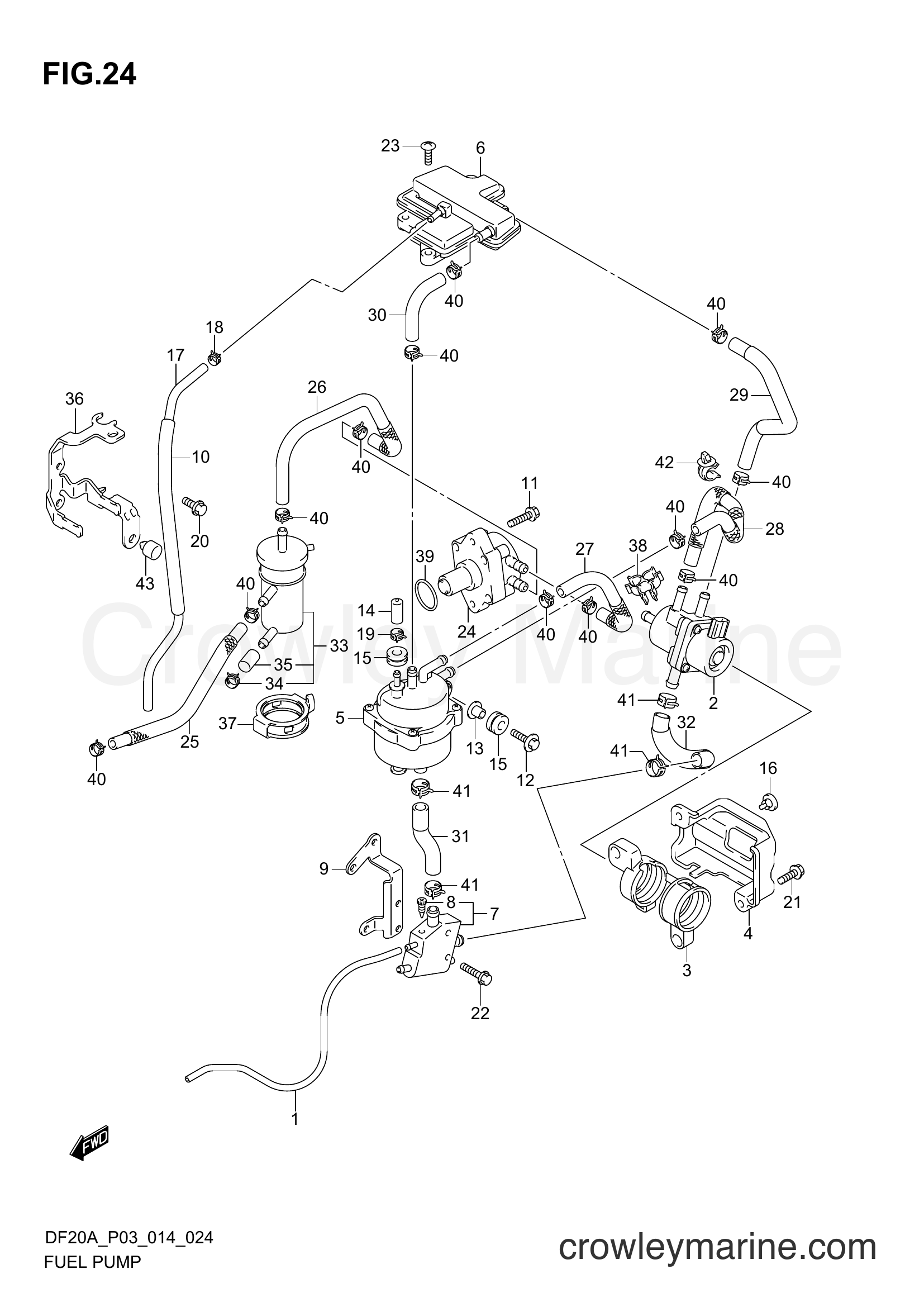 Suzuki Marine DF15A 02002F-410001~ - FUEL PUMP