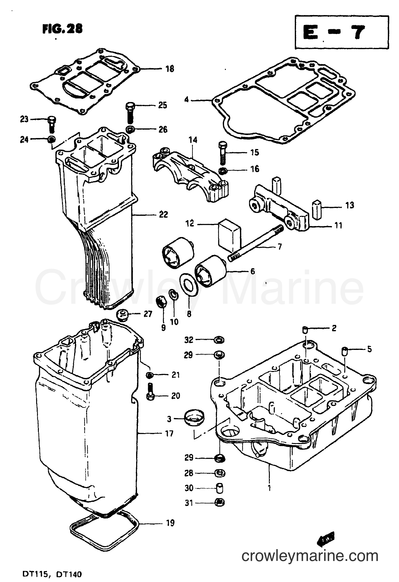Suzuki Marine DT140 - ENGINE HOLDER (MODEL J)