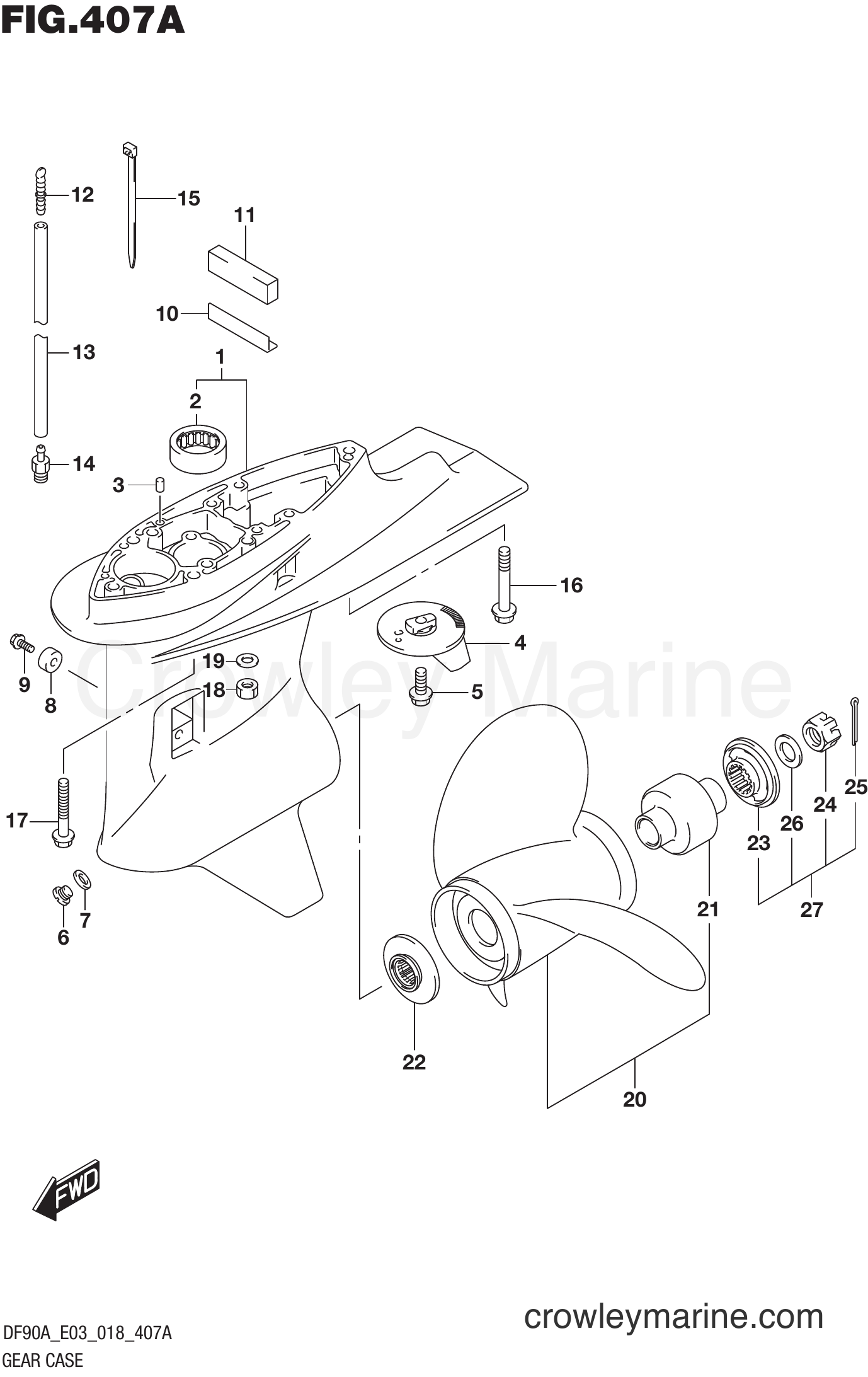 Suzuki Marine DF70A 810001~ - GEAR CASE (DF70A)(DF90A)