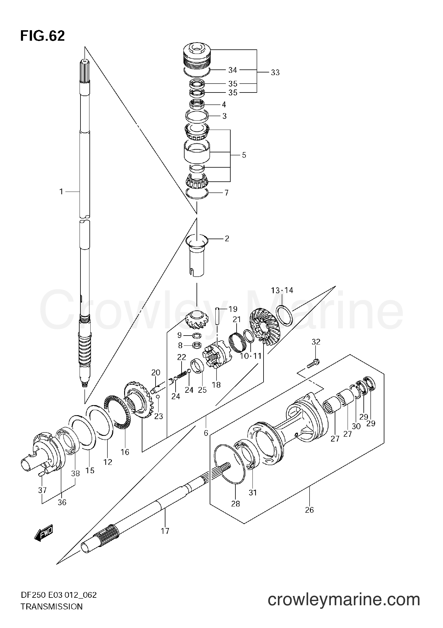 Suzuki Marine DF200 210001~ - TRANSMISSION (DF200T E3)