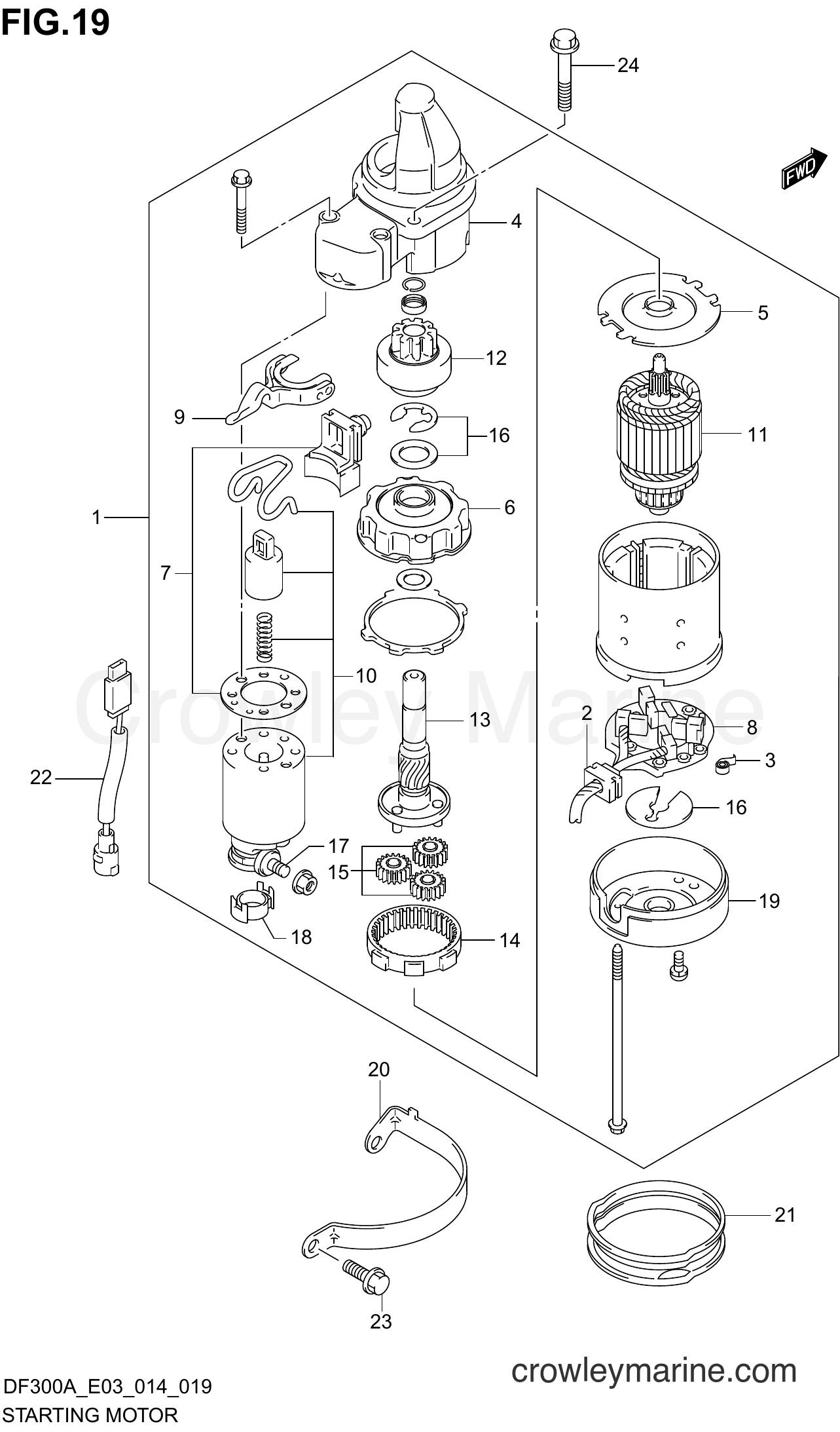 Suzuki Marine DF250AP 410001~ - STARTING MOTOR