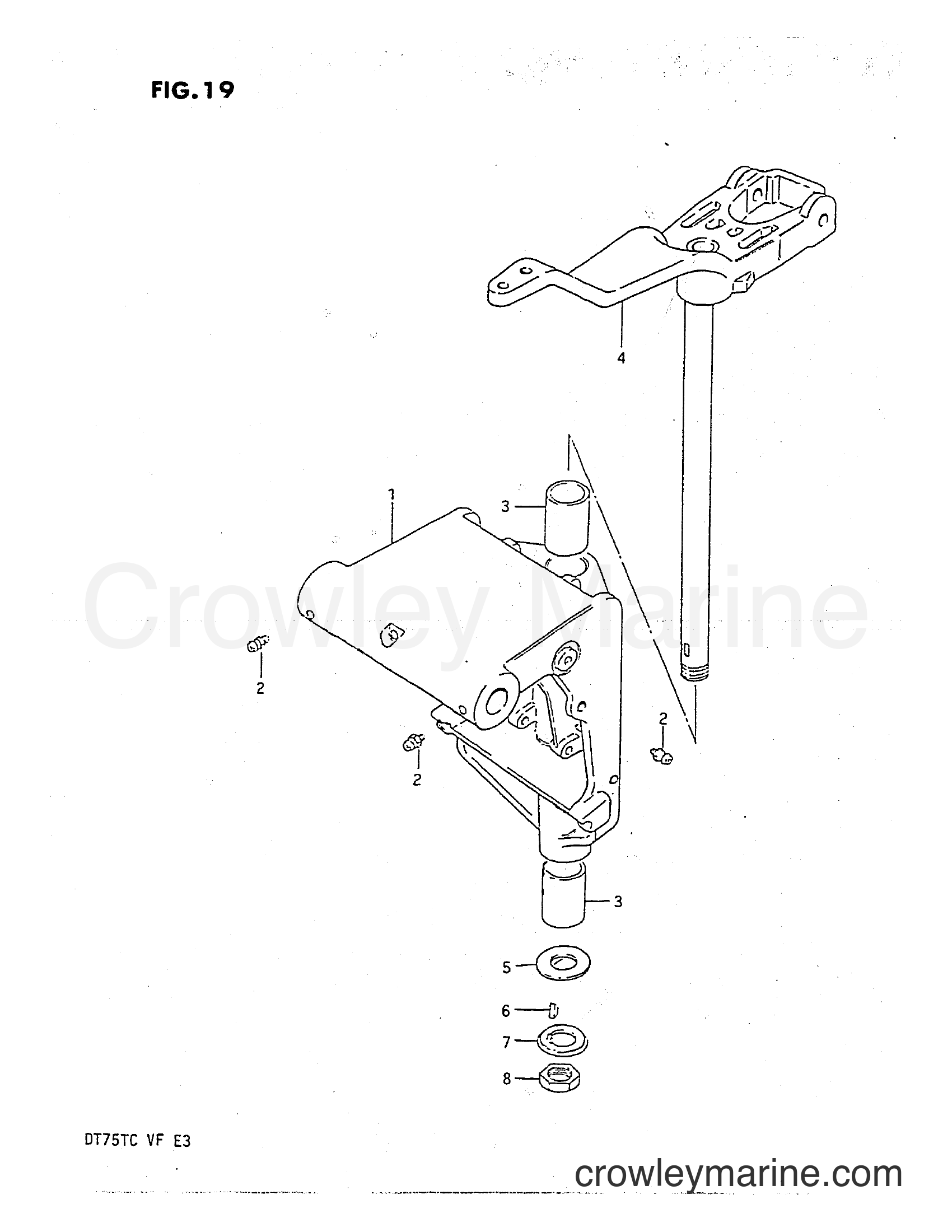 Suzuki Marine DT75 - SWIVEL BRACKET (MODEL QD)