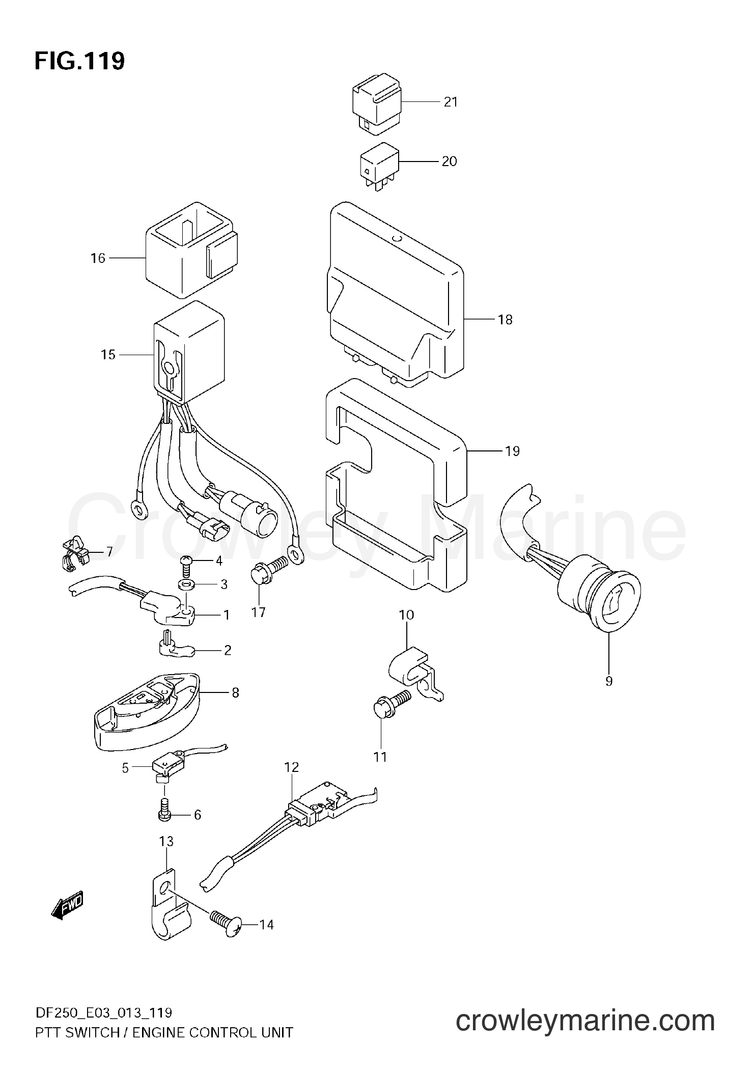 Suzuki Marine DF250 310001~ - PTT SWITCH / ENGINE CONTROL UNIT (DF225Z)