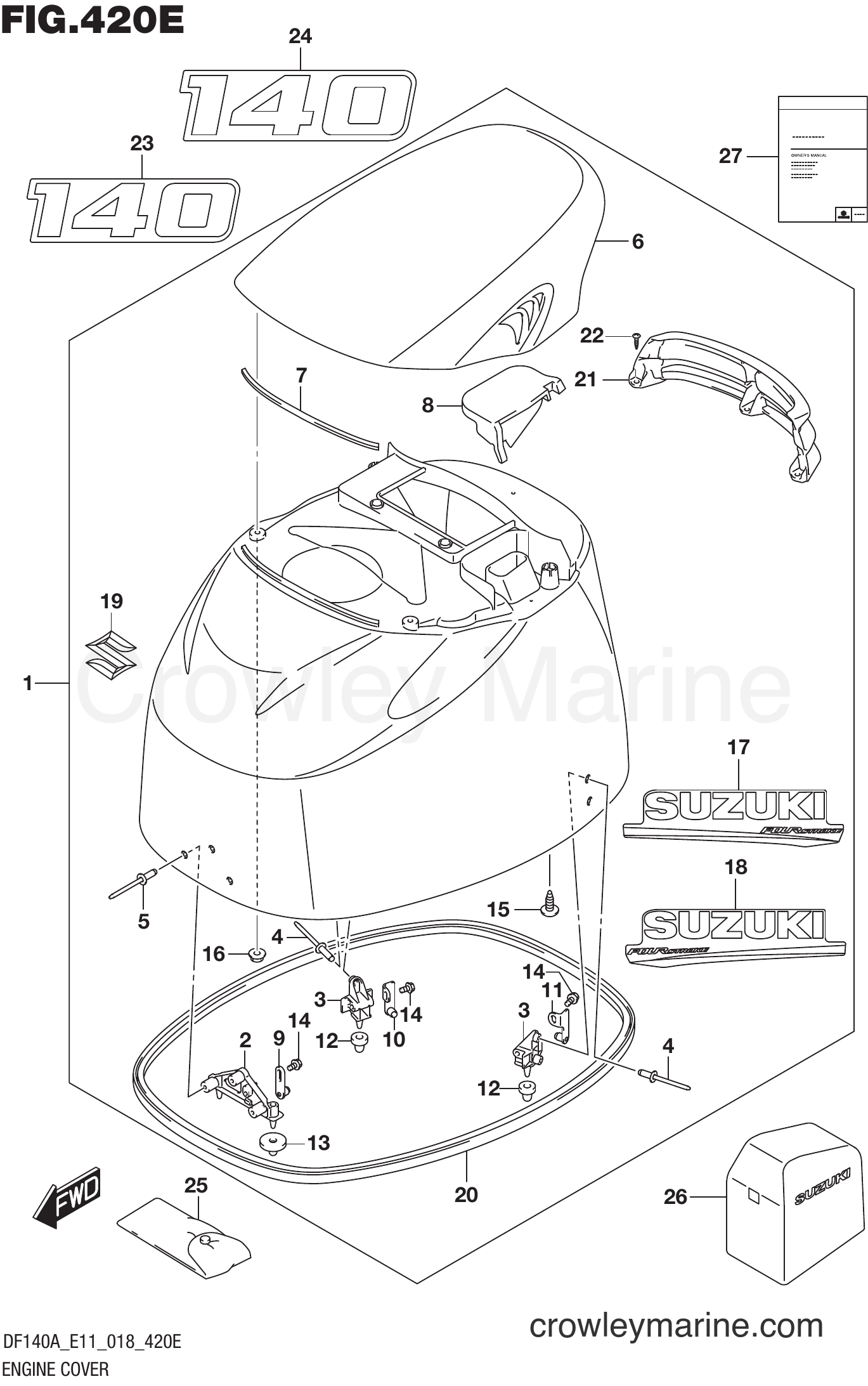 Suzuki Marine DF115AT 810001~ - ENGINE COVER (DF140AT E40)(DF140AZ E40)