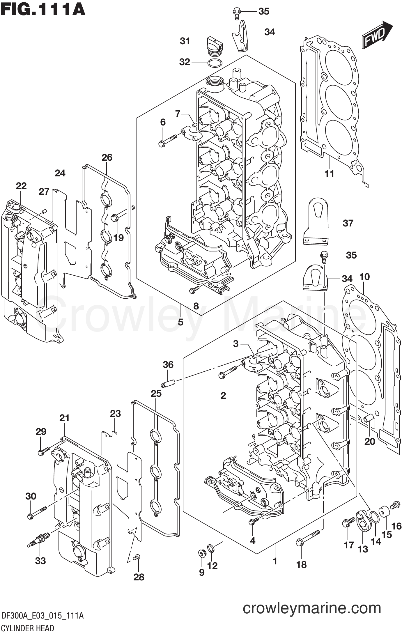 Suzuki Marine DF300AP 510001~ - CYLINDER HEAD