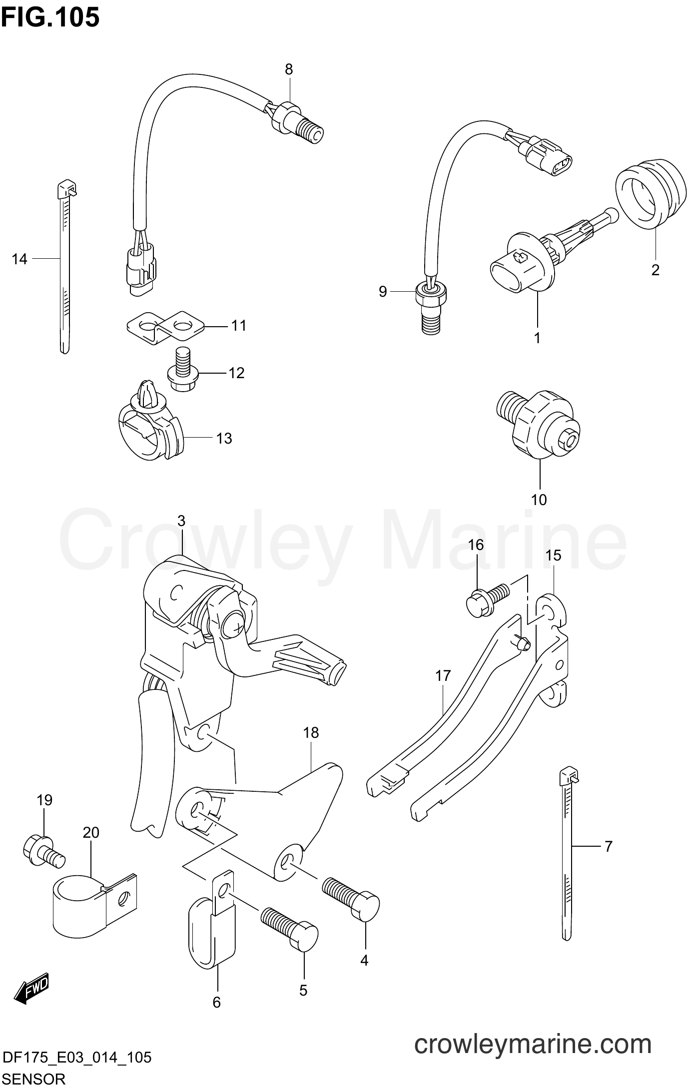 Suzuki Marine DF175T 41001~ - SENSOR (DF150T E03)