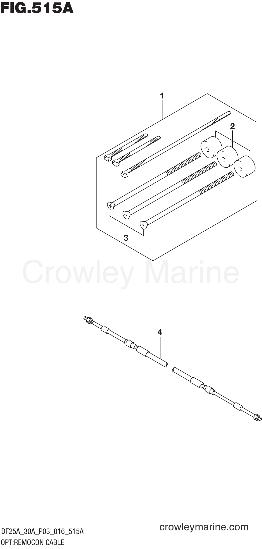 Suzuki Marine DF25A 610001~ - OPT:REMOCON CABLE
