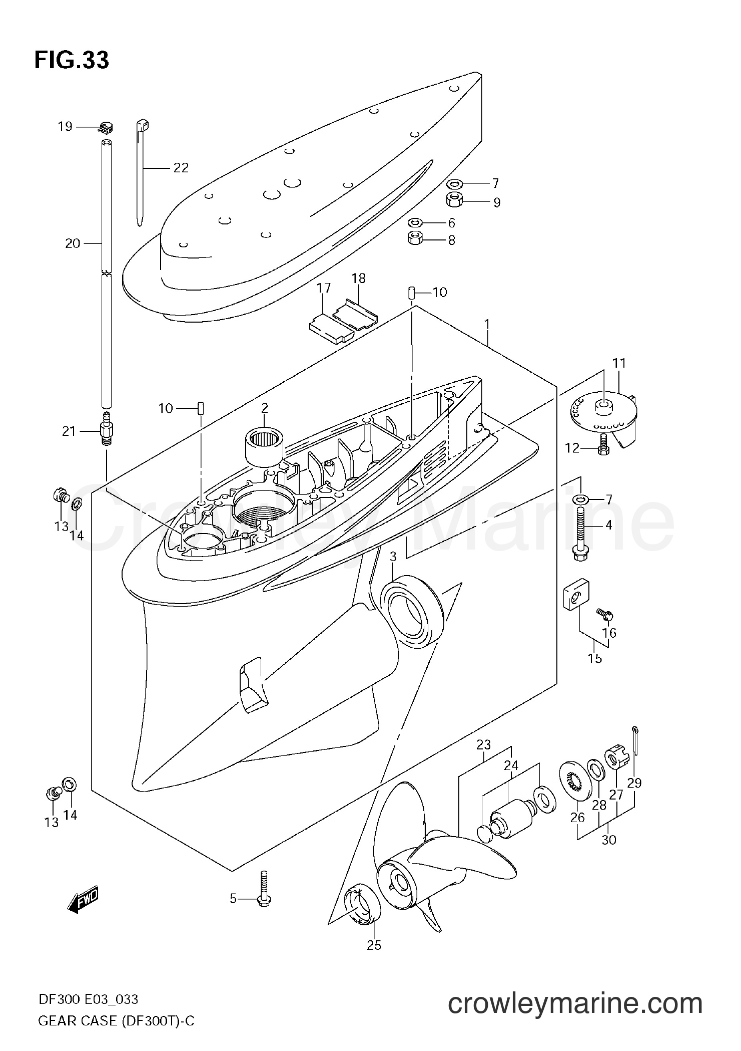 Suzuki Marine DF300 - GEAR CASE (DF300T)