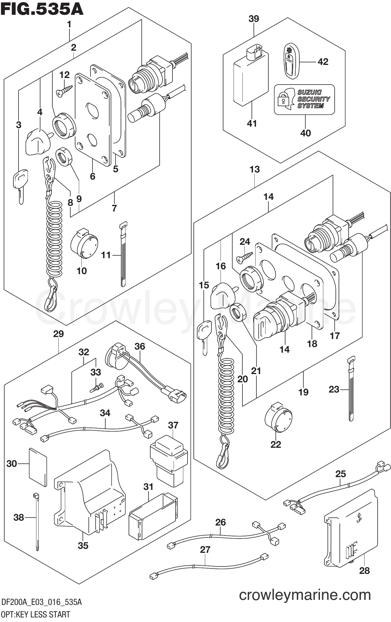 Suzuki Marine DF200AZ 610001~ - OPT:KEY LESS START (DF200AT E03)