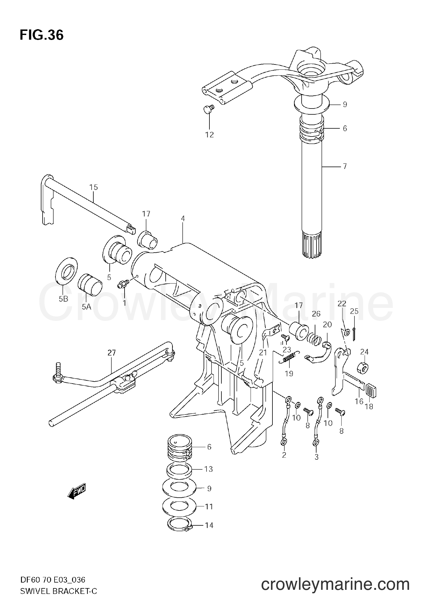Suzuki Marine DF70 - SWIVEL BRACKET