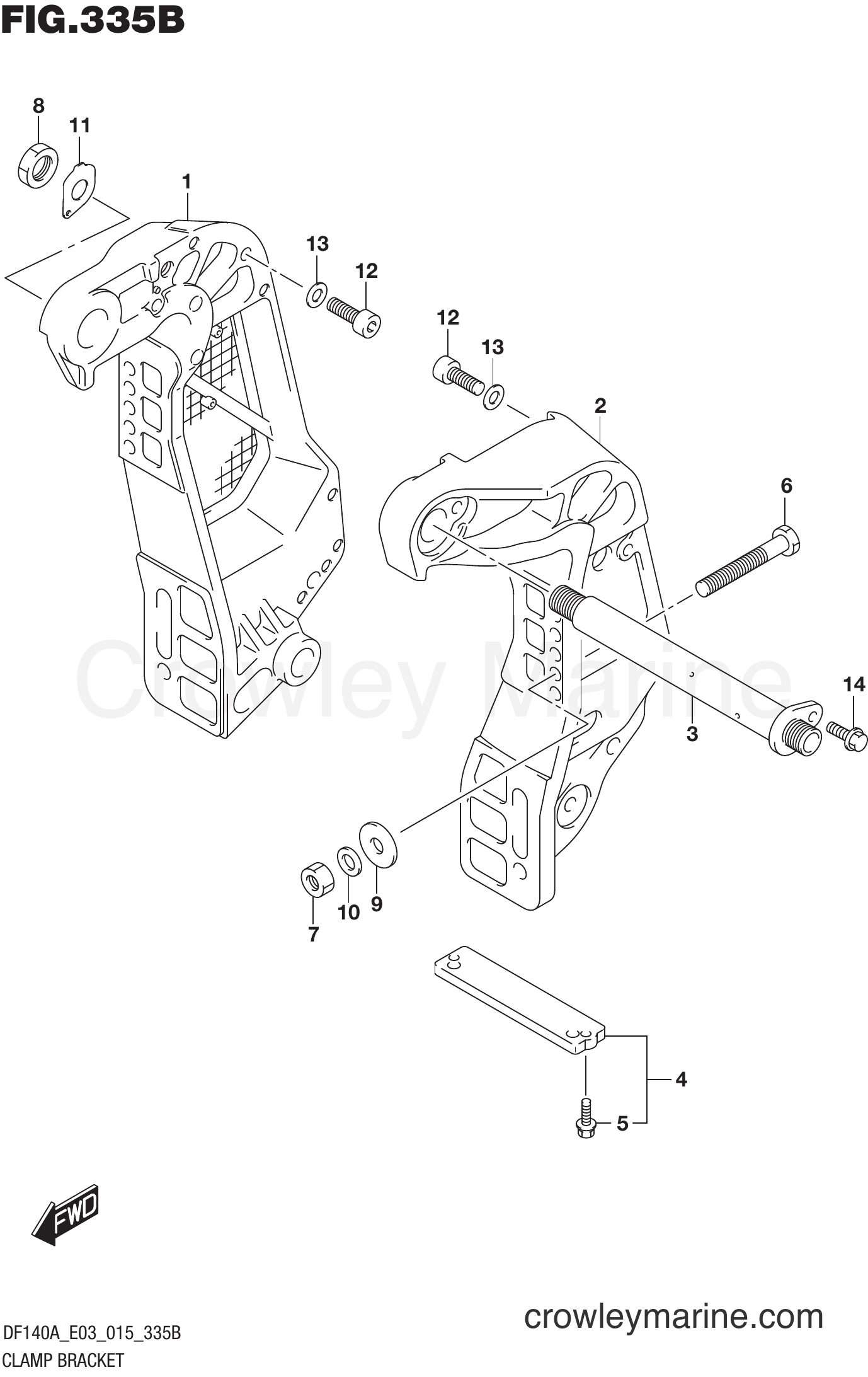 Suzuki Marine DF140AST 510001~ - CLAMP BRACKET (DF115AT E03)